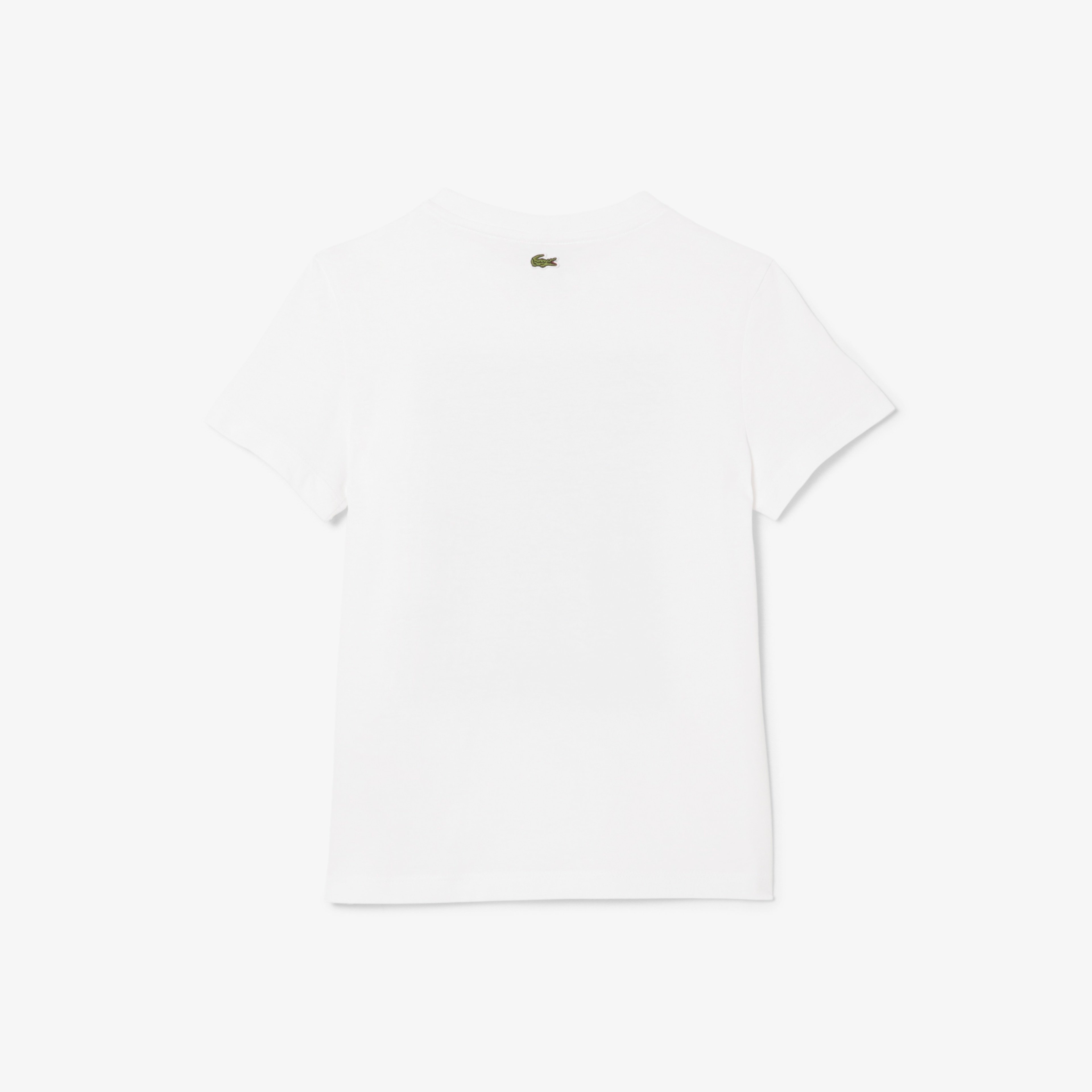 Çocuk Bisiklet Yaka Baskılı Beyaz T-Shirt