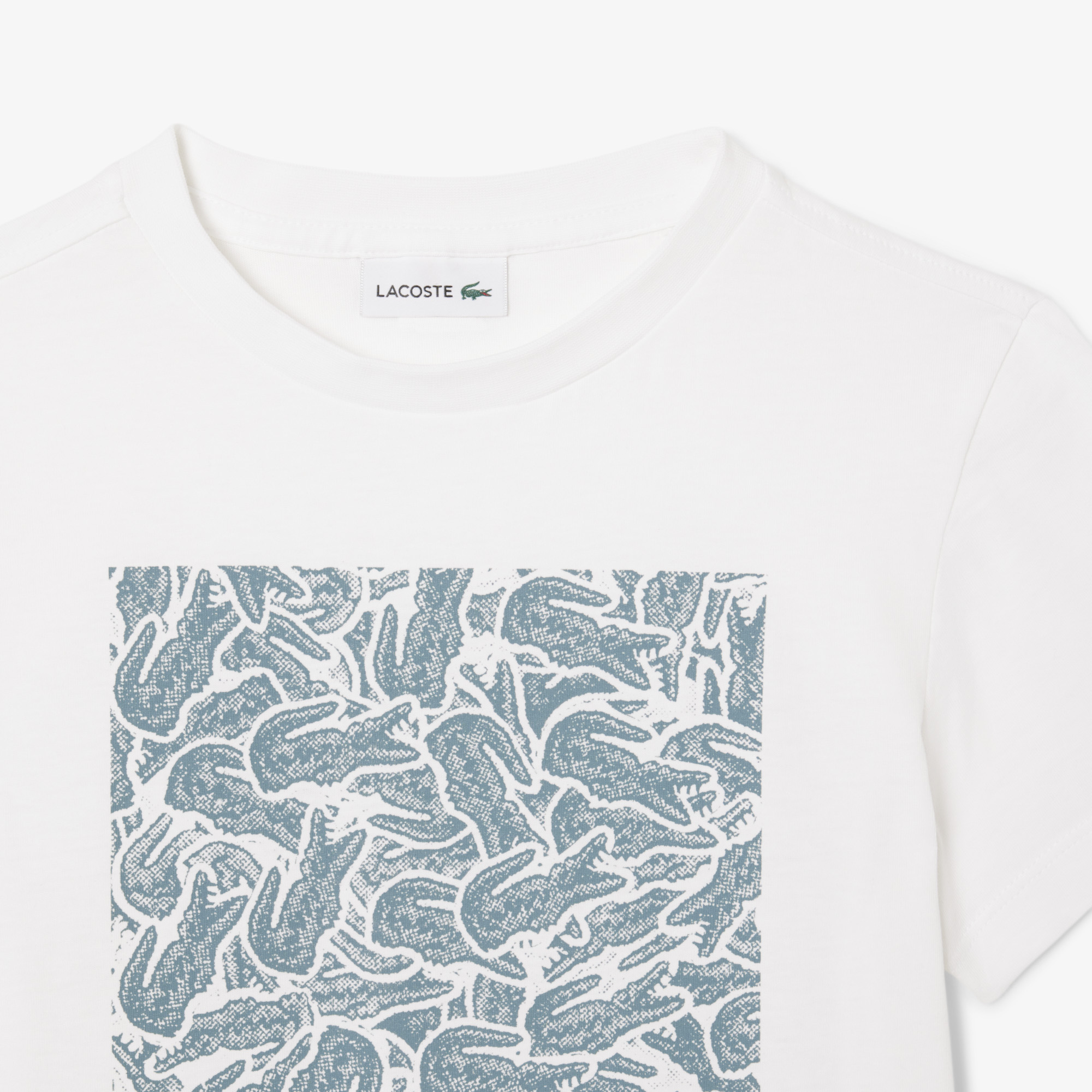 Lacoste Çocuk Bisiklet Yaka Baskılı Beyaz T-Shirt görsel 8