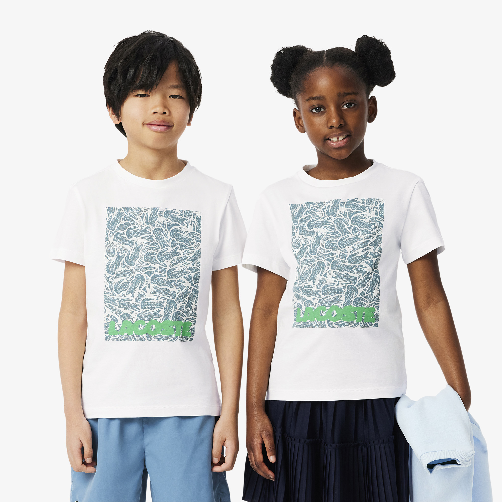 Lacoste Çocuk Bisiklet Yaka Baskılı Beyaz T-Shirt görsel 4