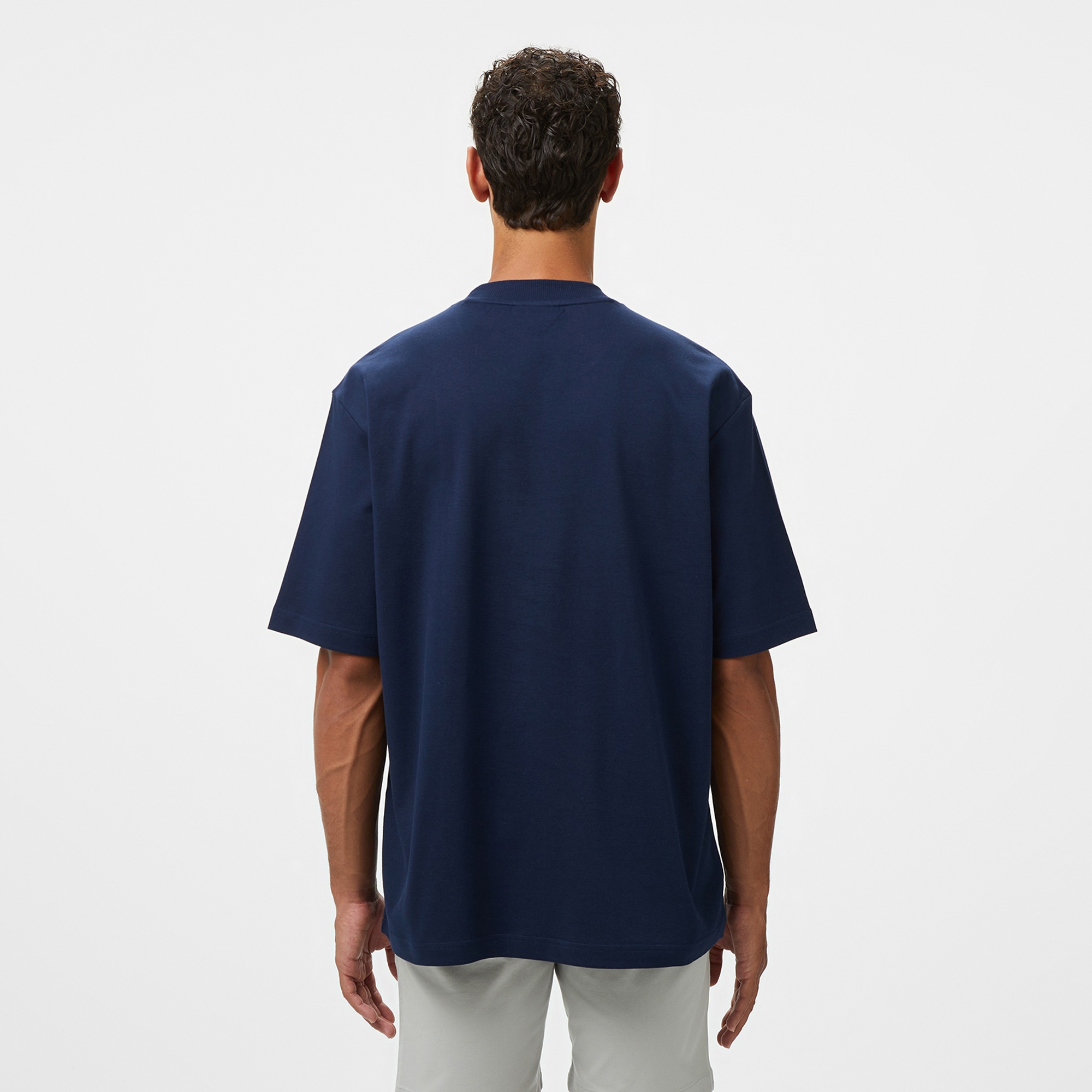 Lacoste Erkek Bisiklet Yaka Baskılı Lacivert T-Shirt