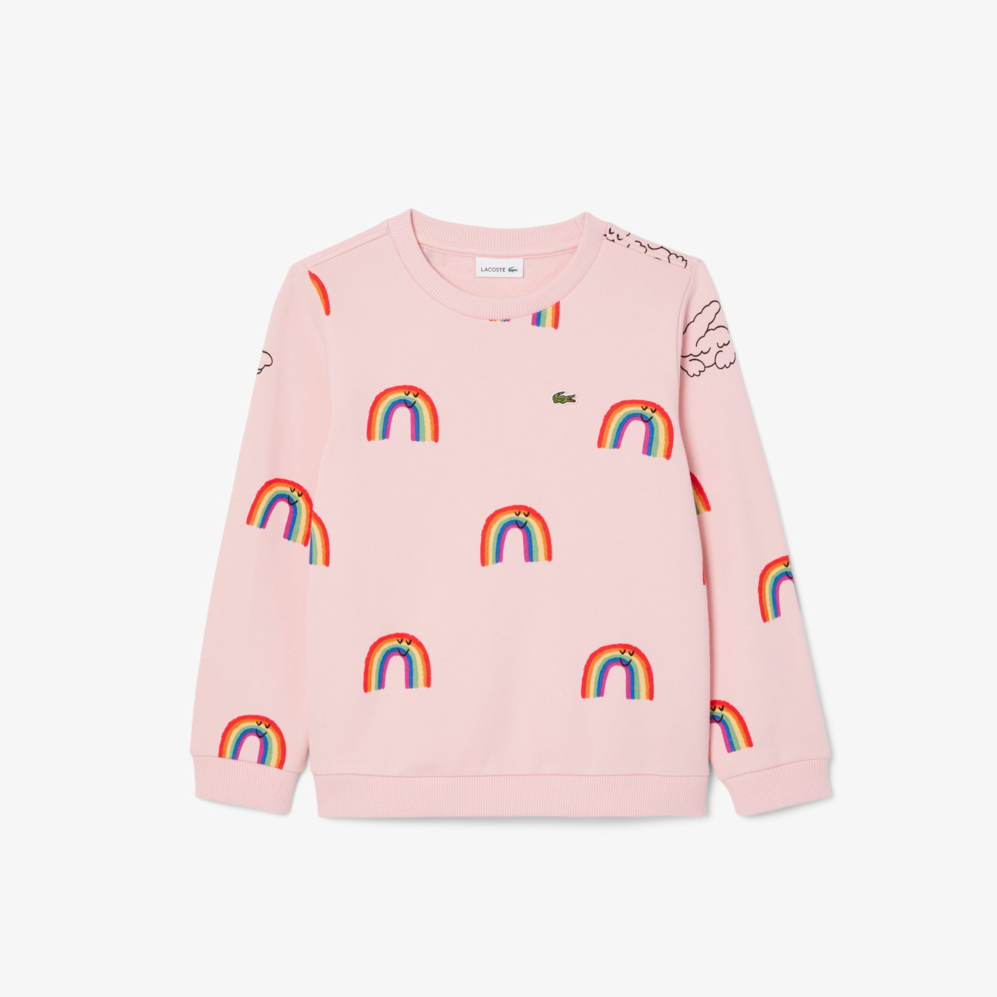 Lacoste Çocuk Bisiklet Yaka Desenli Pembe Sweatshirt görsel 5