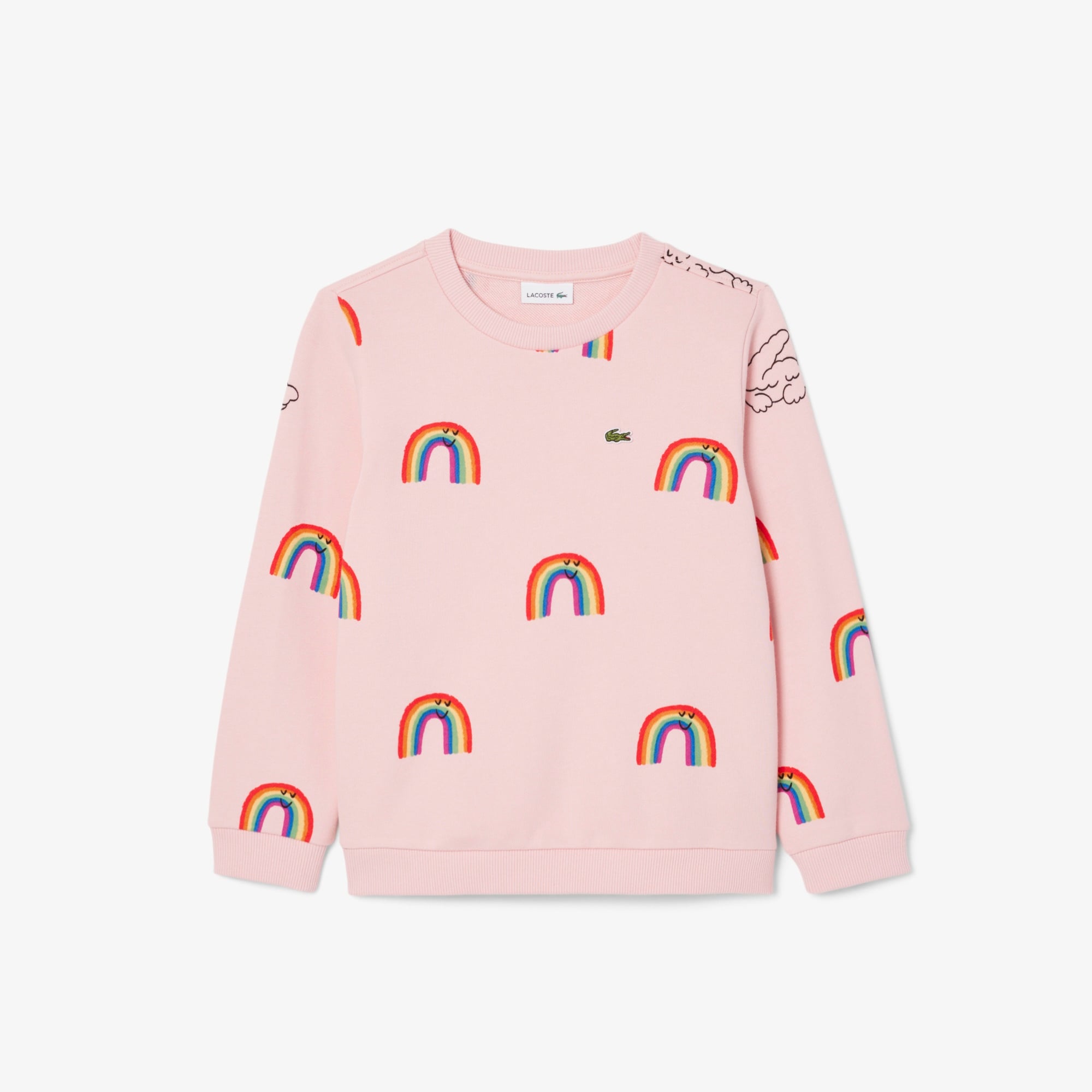 Çocuk Bisiklet Yaka Desenli Pembe Sweatshirt