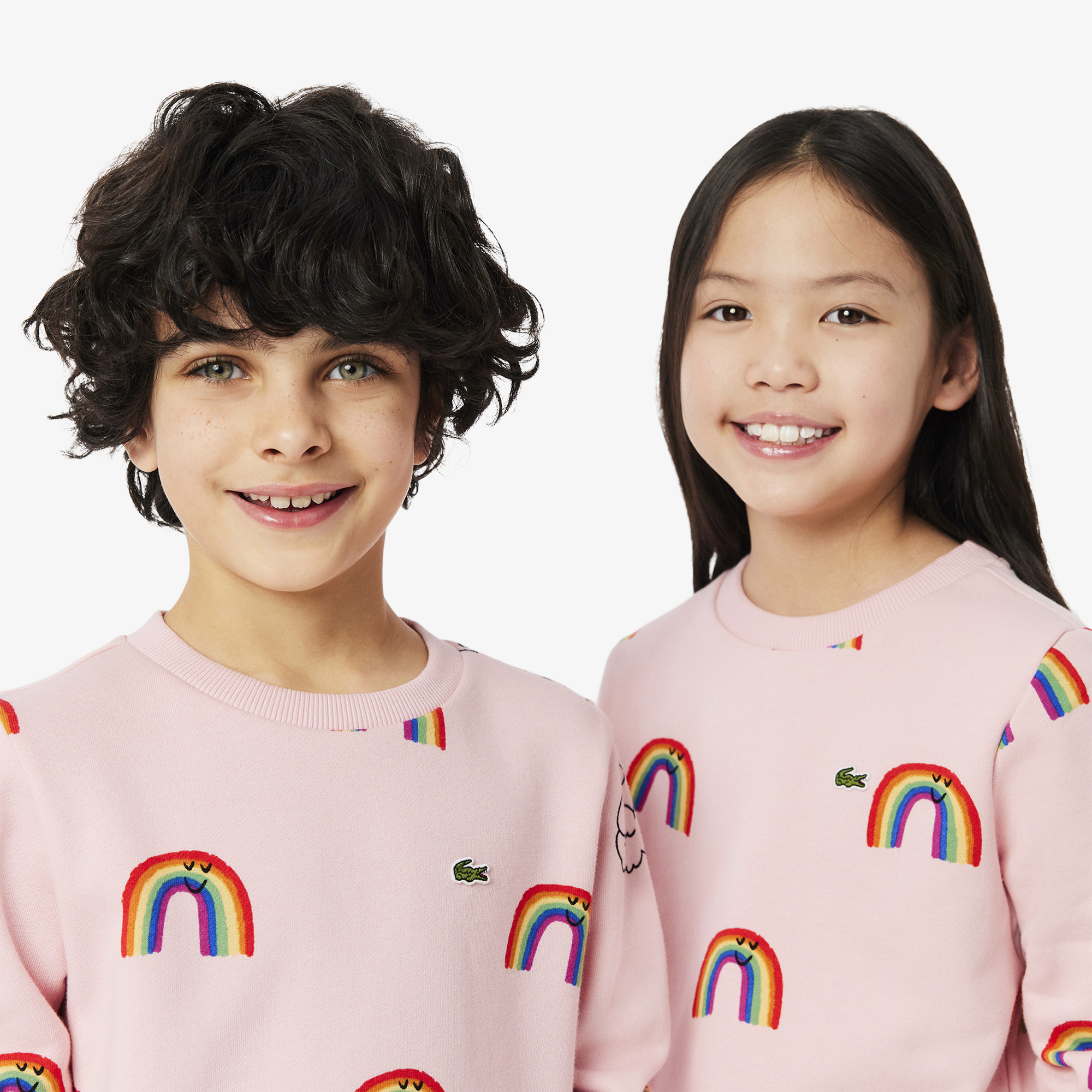 Lacoste Çocuk Bisiklet Yaka Desenli Pembe Sweatshirt görsel 2