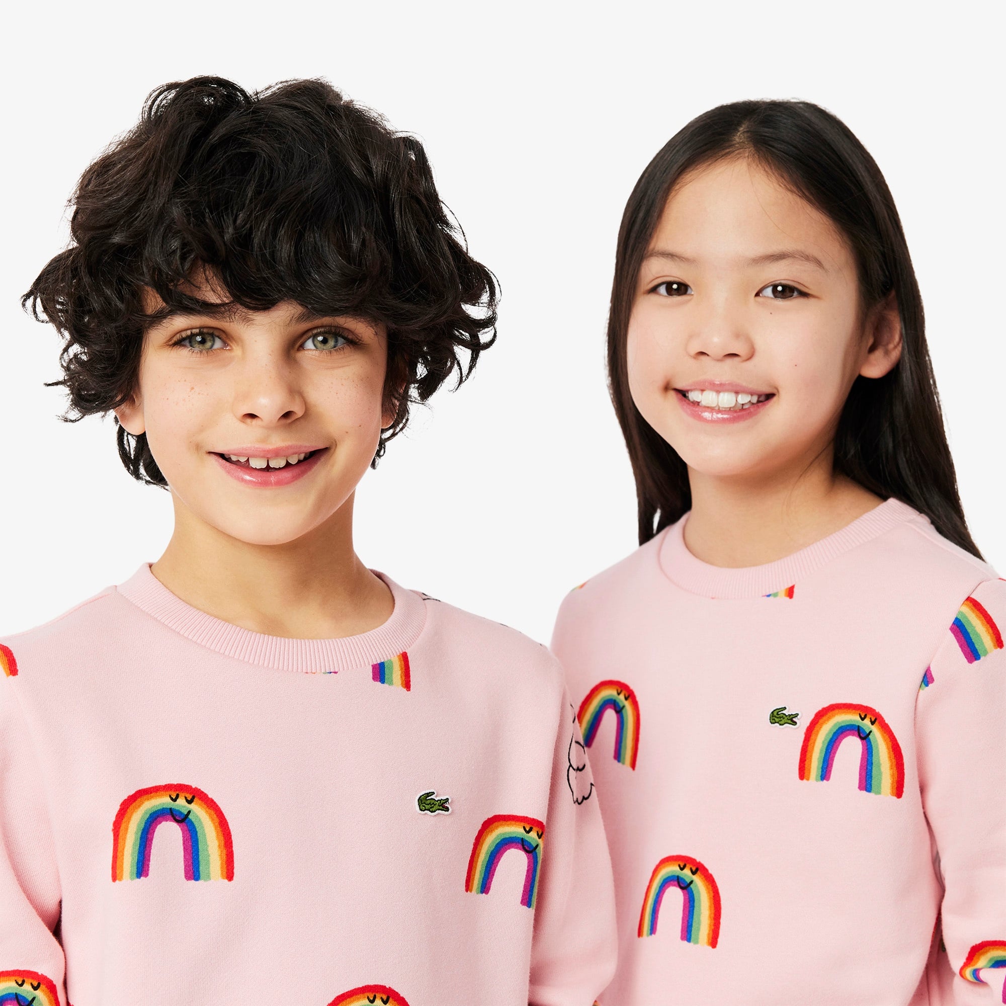 Çocuk Bisiklet Yaka Desenli Pembe Sweatshirt