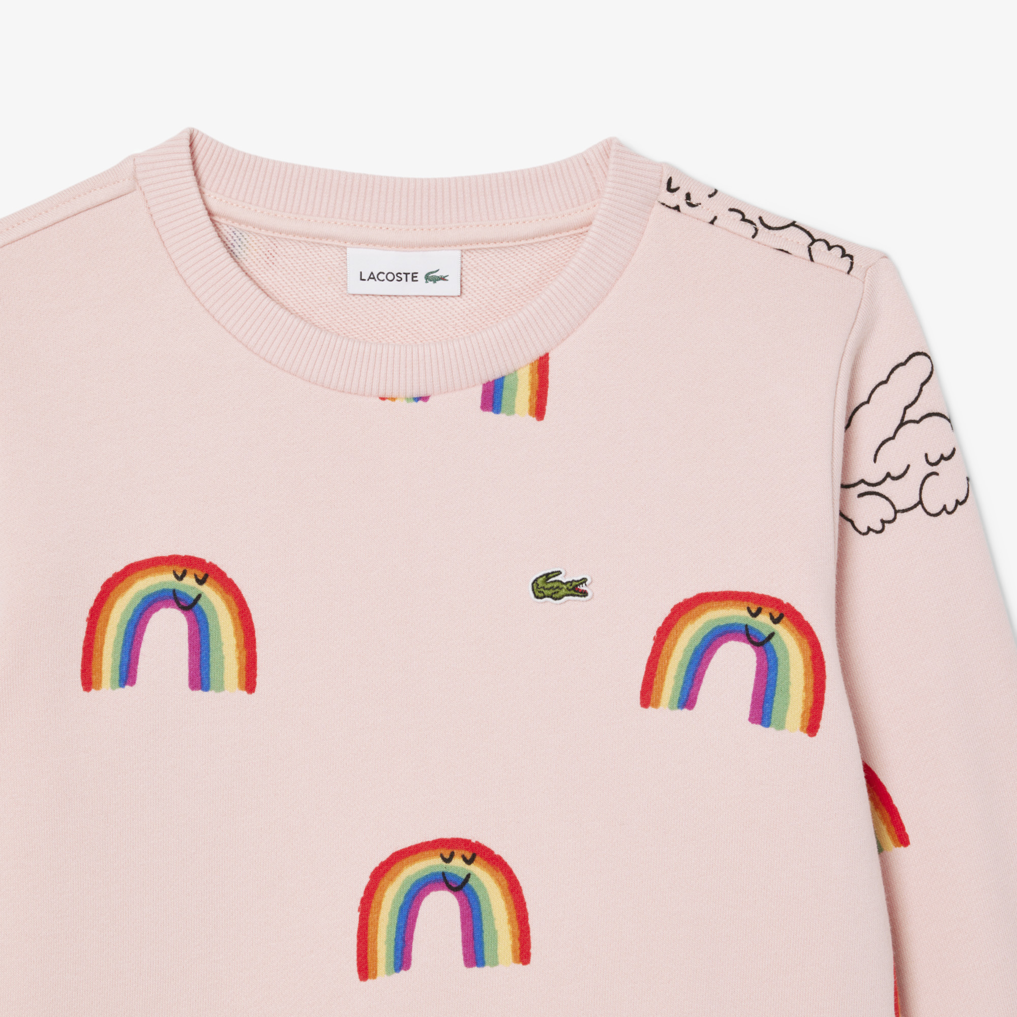 Lacoste Çocuk Bisiklet Yaka Desenli Pembe Sweatshirt görsel 7