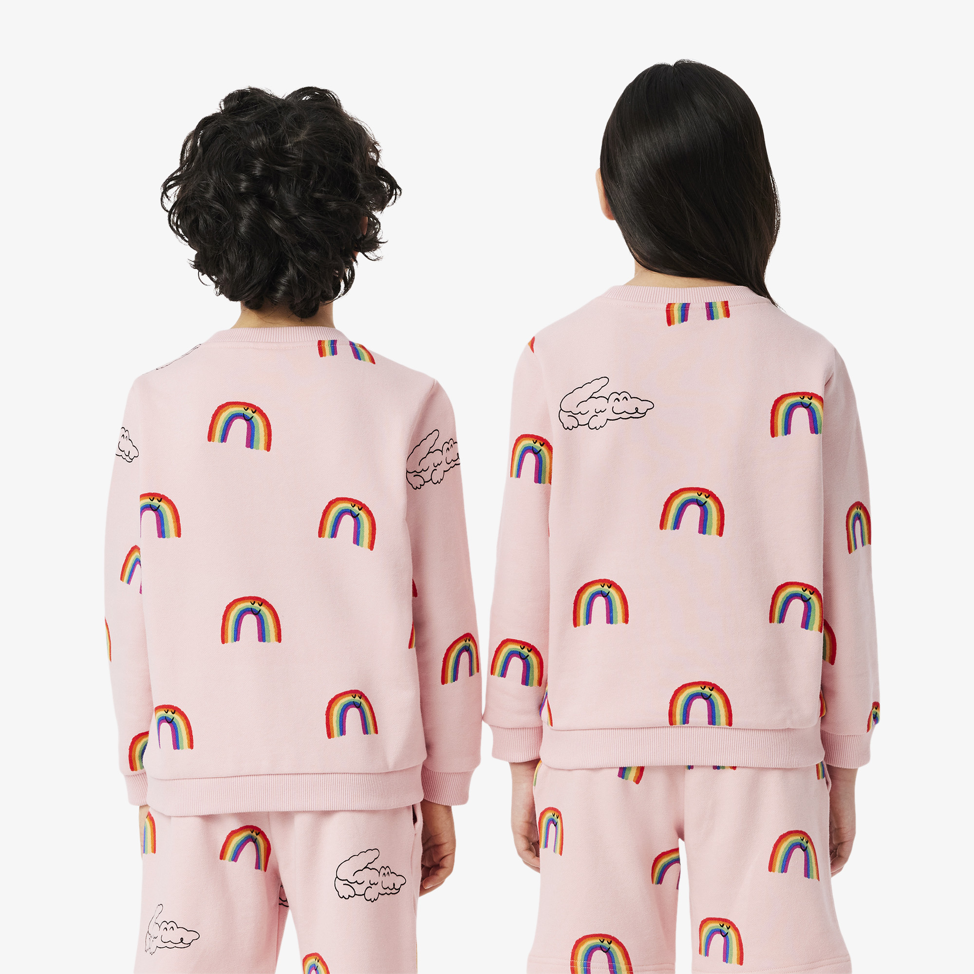 Lacoste Çocuk Bisiklet Yaka Desenli Pembe Sweatshirt görsel 3
