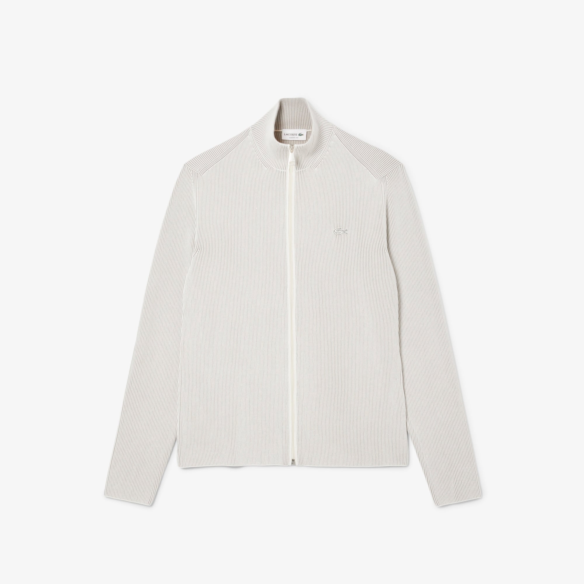 Erkek Classic Fit Fermuarlı Yaka Gri Hırka