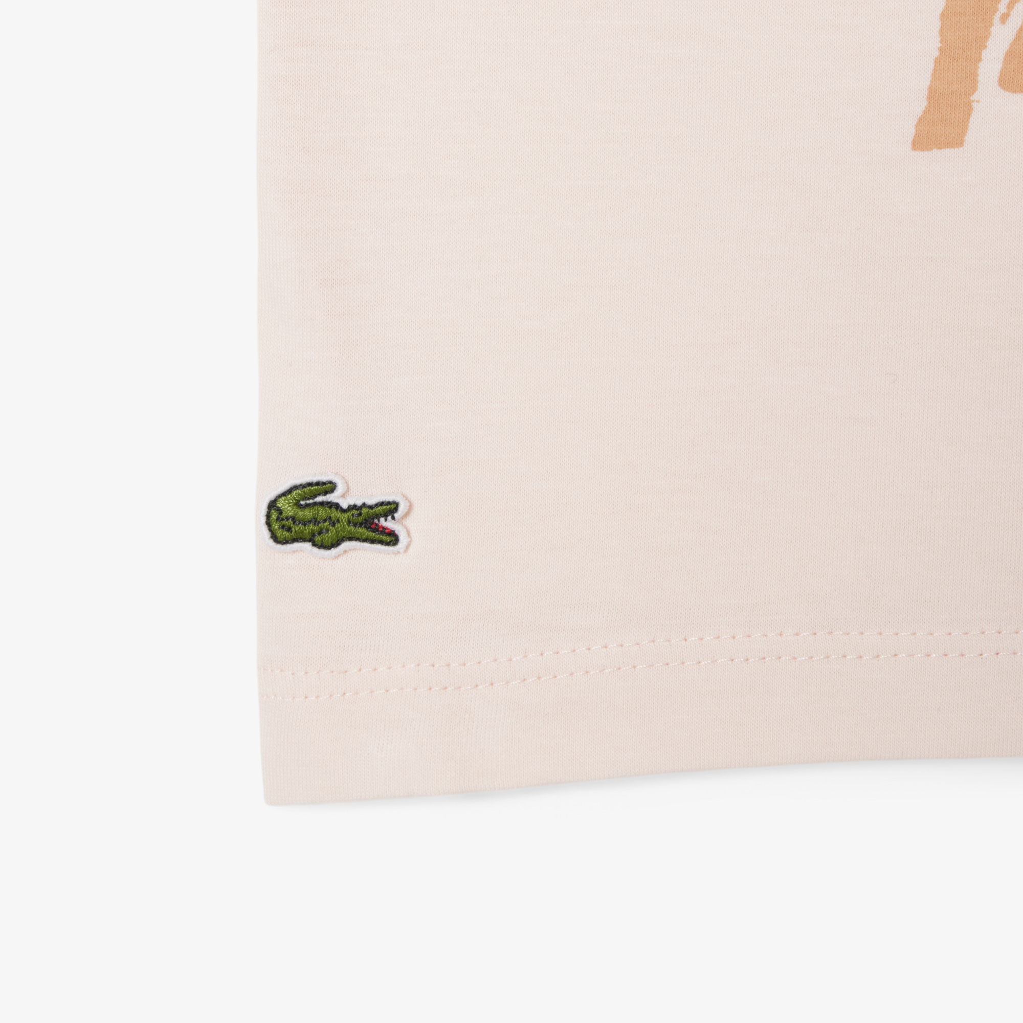Lacoste Çocuk Bisiklet Yaka Baskılı Açık Pembe T-Shirt görsel 4