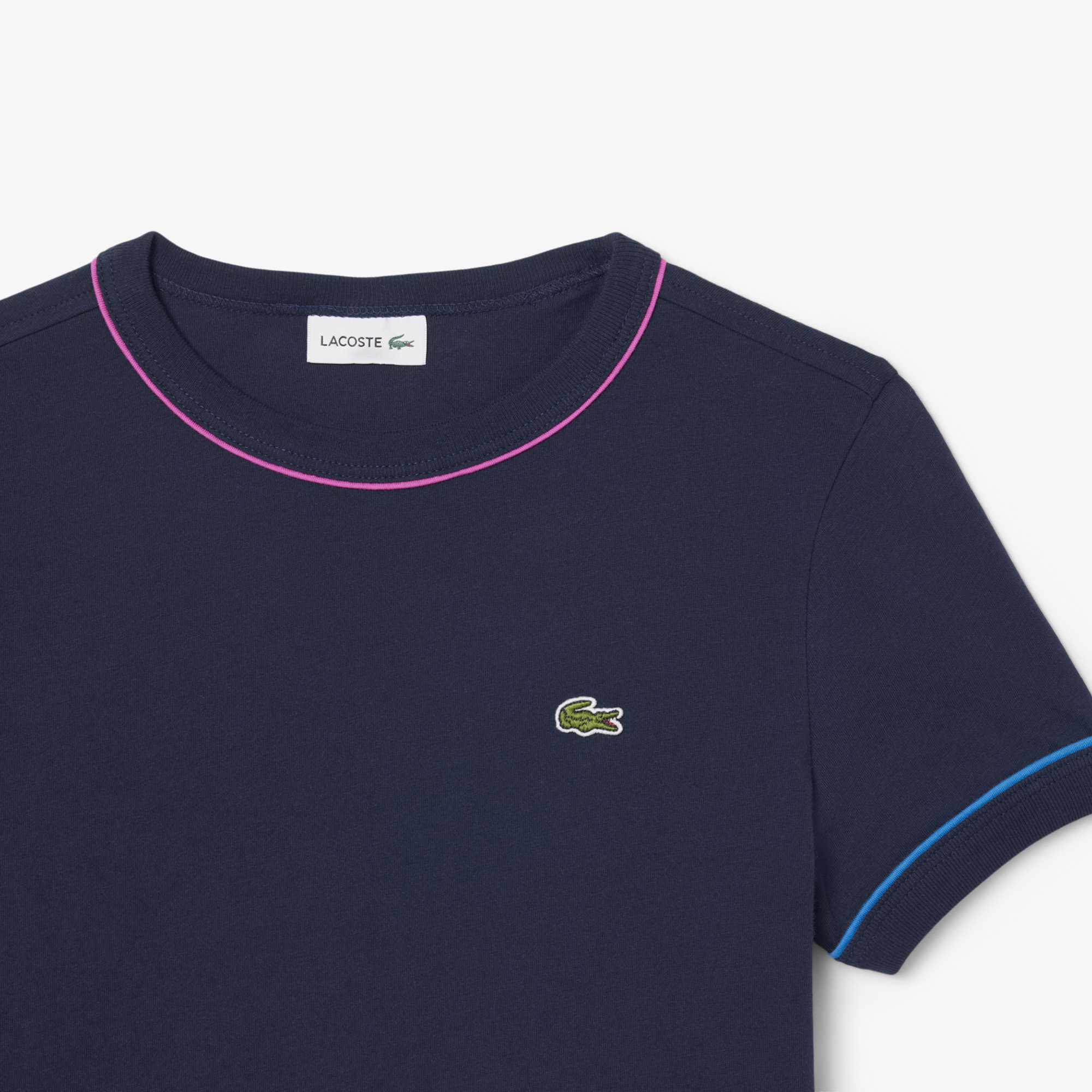 Lacoste Çocuk Bisiklet Yaka Lacivert T-Shirt görsel 6