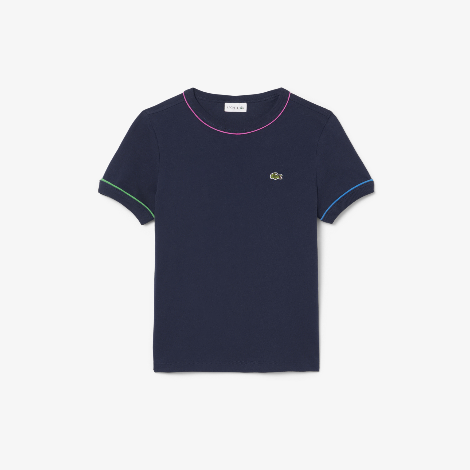 Lacoste Çocuk Bisiklet Yaka Lacivert T-Shirt görsel 4