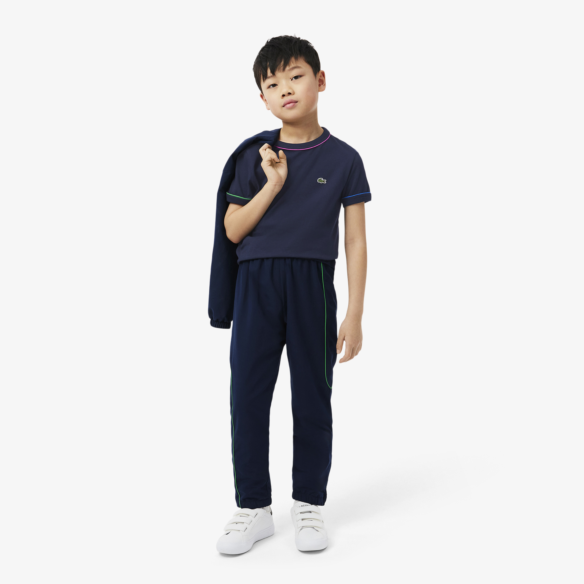 Lacoste Çocuk Bisiklet Yaka Lacivert T-Shirt görsel 7
