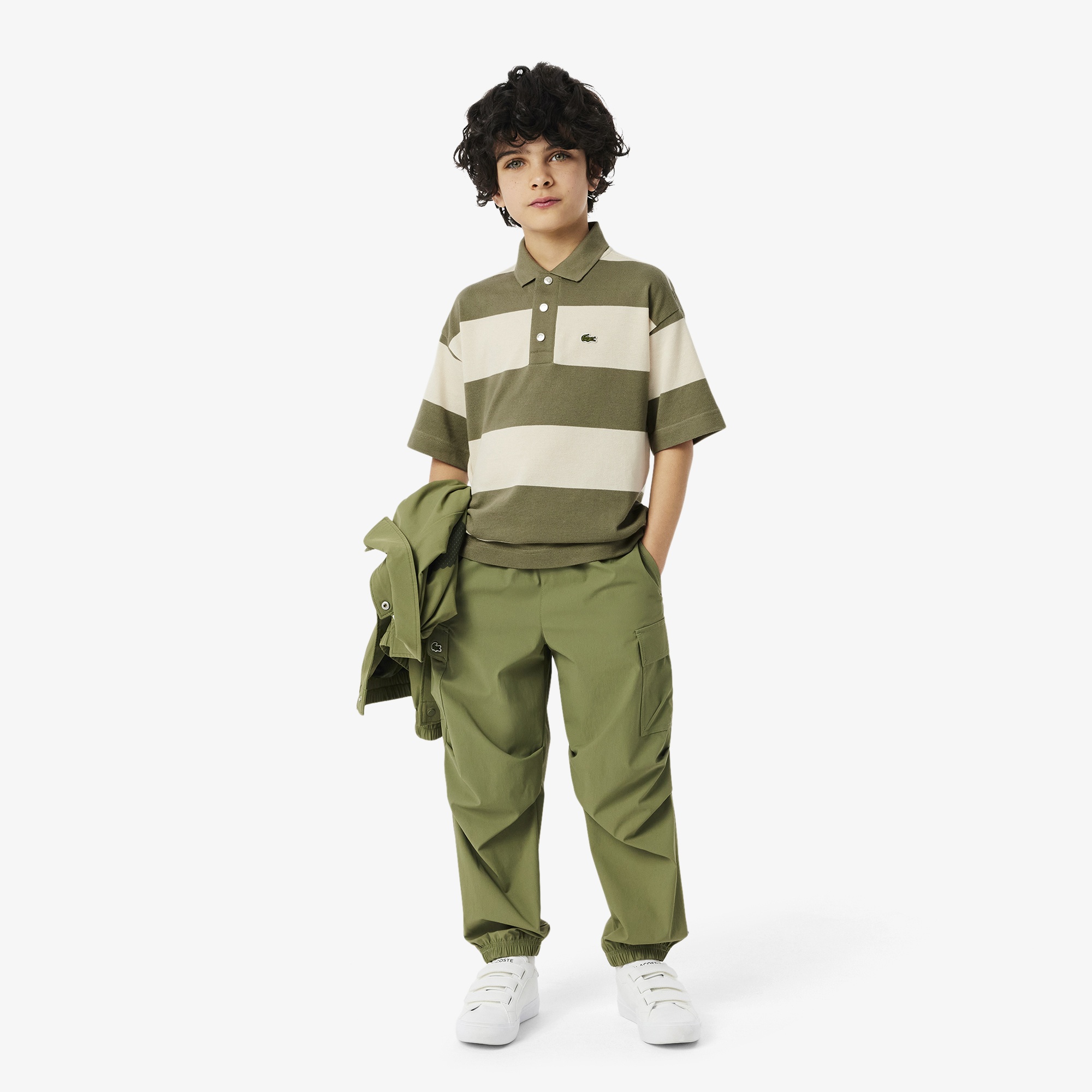 Lacoste Çocuk Çizgili Yeşil Polo