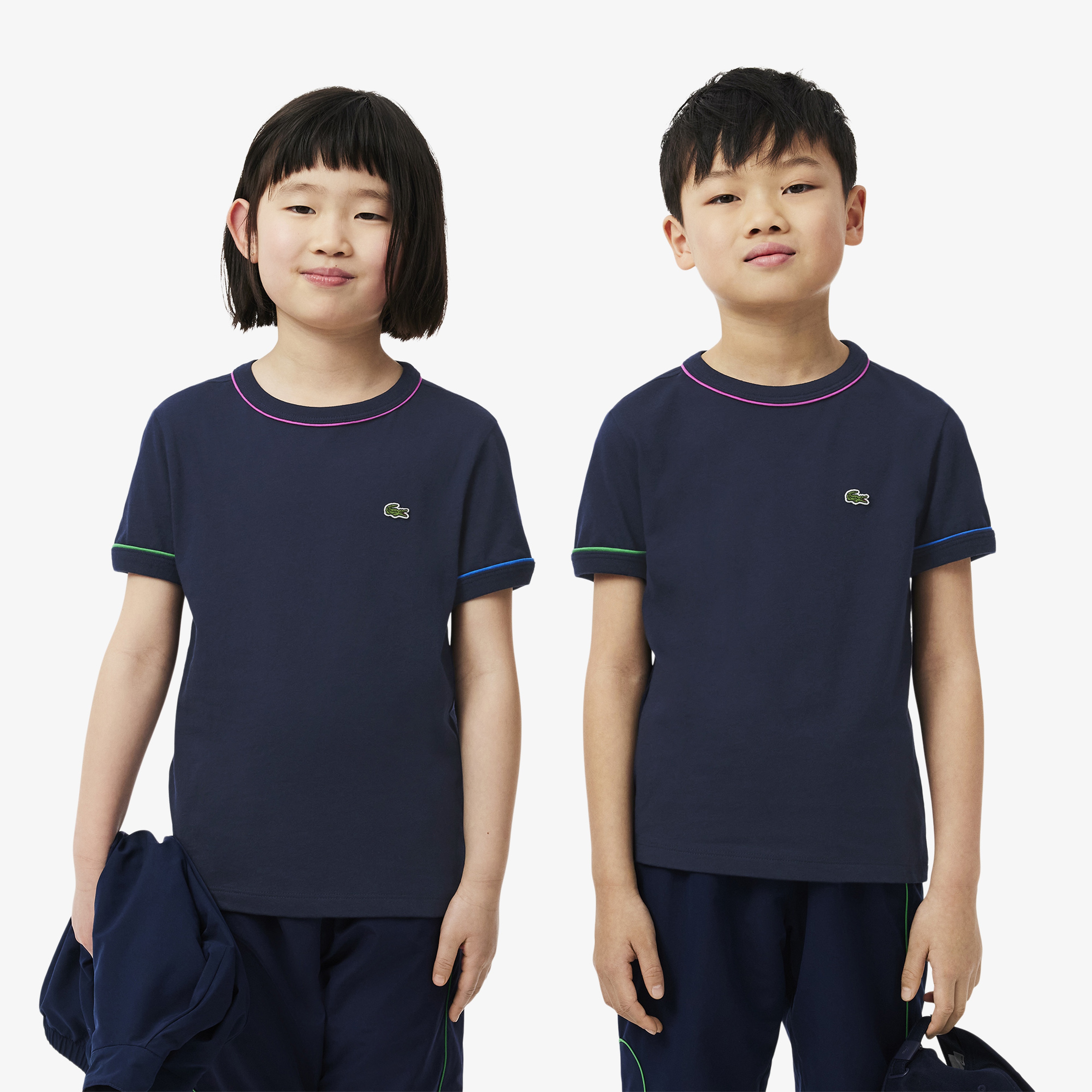 Çocuk Bisiklet Yaka Lacivert T-Shirt Çocuk Bisiklet Yaka Lacivert T-Shirt