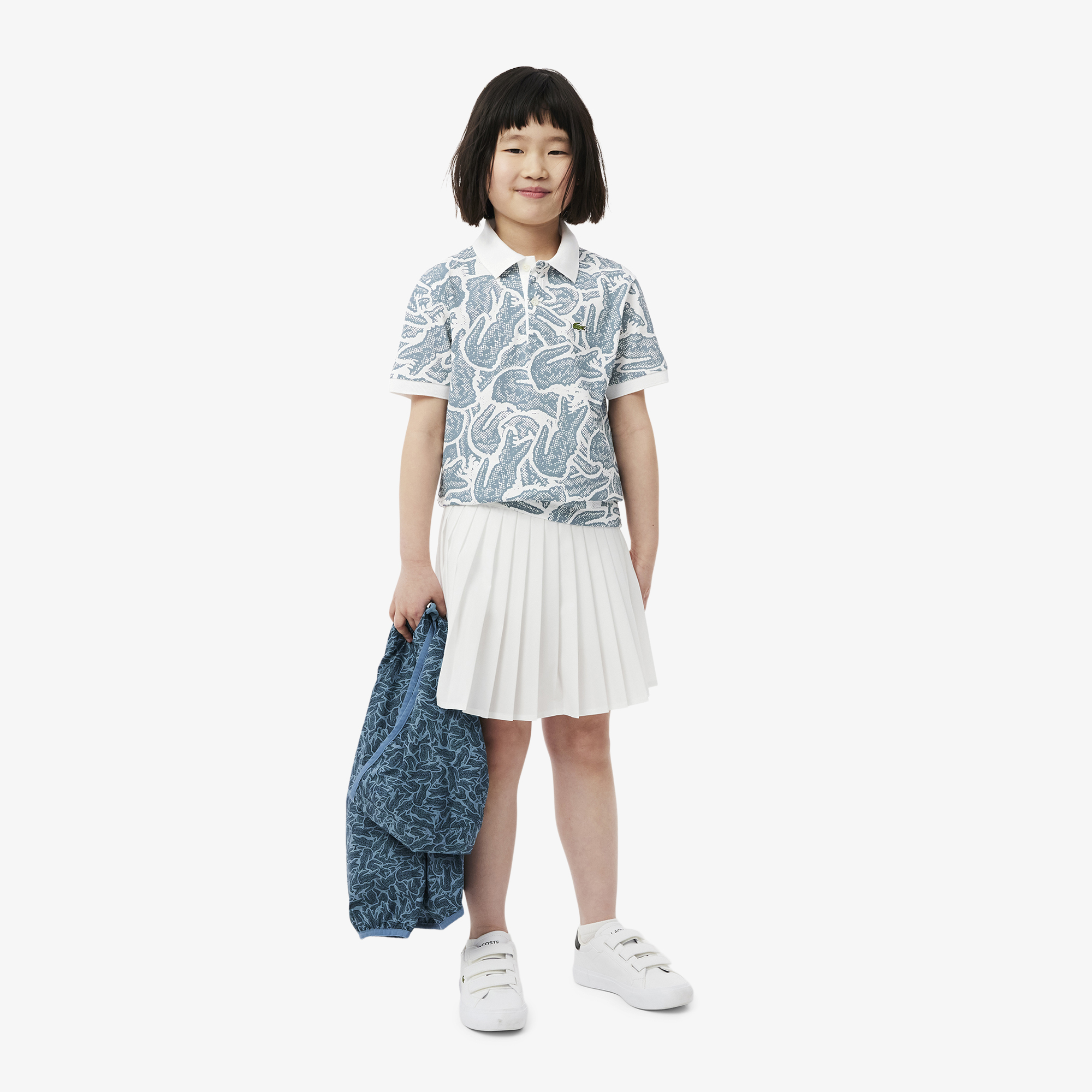Lacoste Çocuk Baskılı Mavi Polo görsel 7