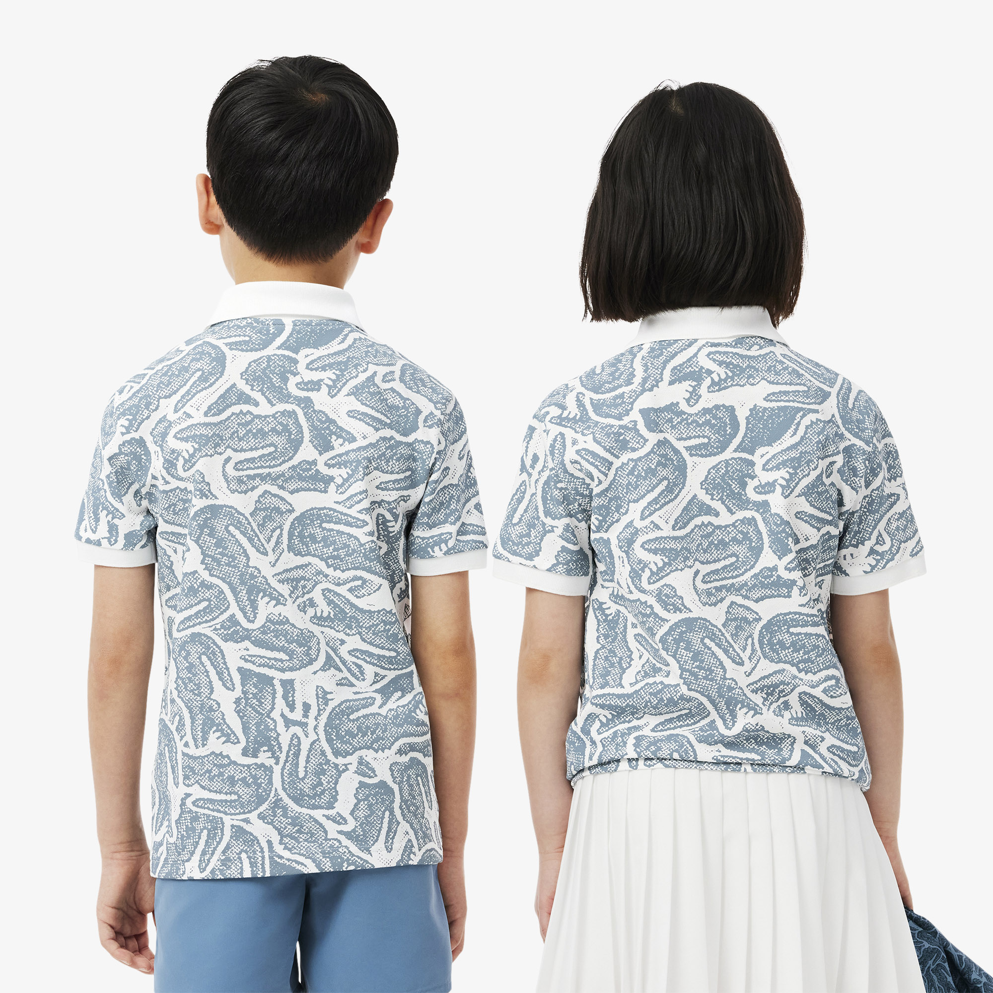 Lacoste Çocuk Baskılı Mavi Polo görsel 3