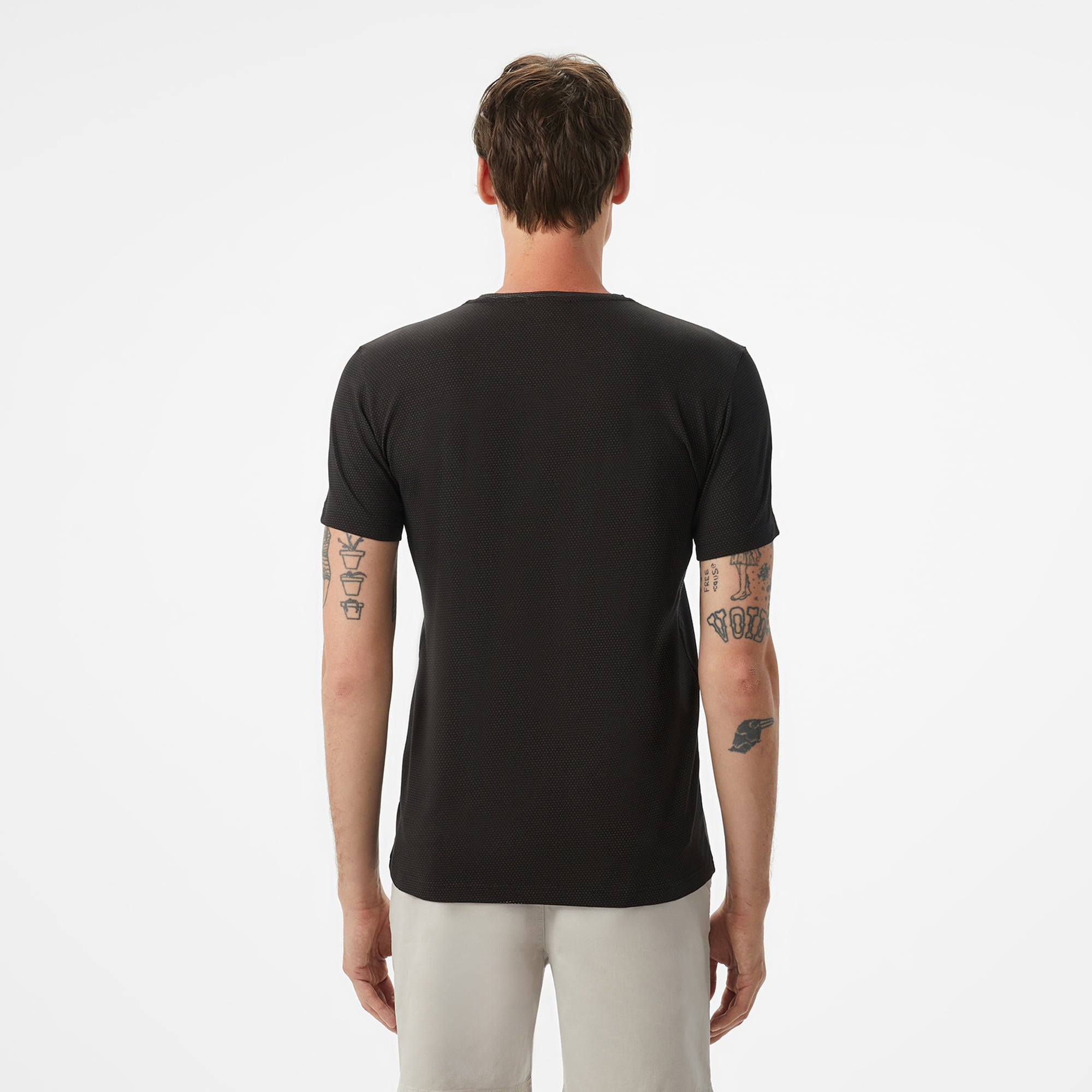 Lacoste Erkek Slim Fit Bisiklet Yaka Siyah T-Shirt görsel 5