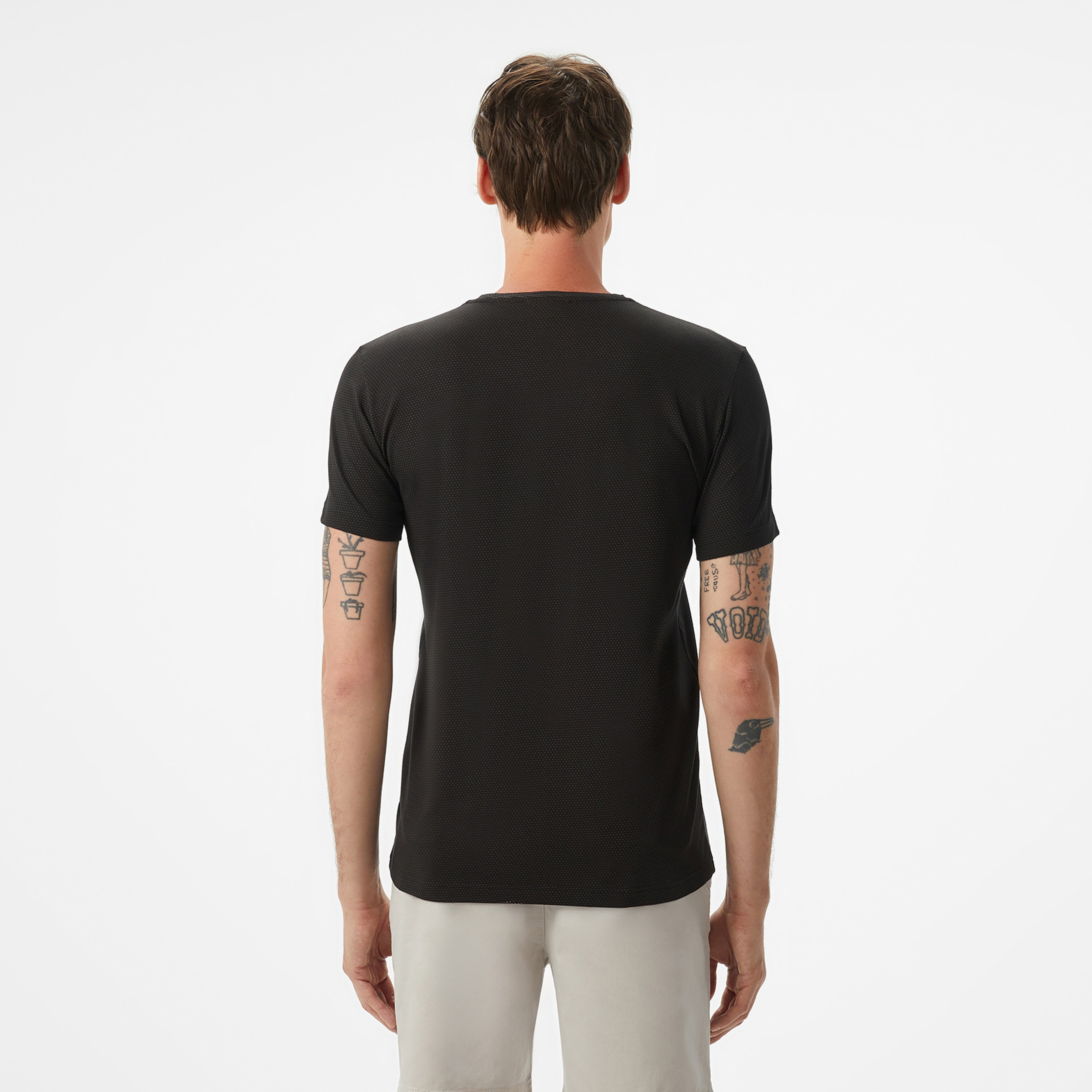 Erkek Slim Fit Bisiklet Yaka Siyah T-Shirt