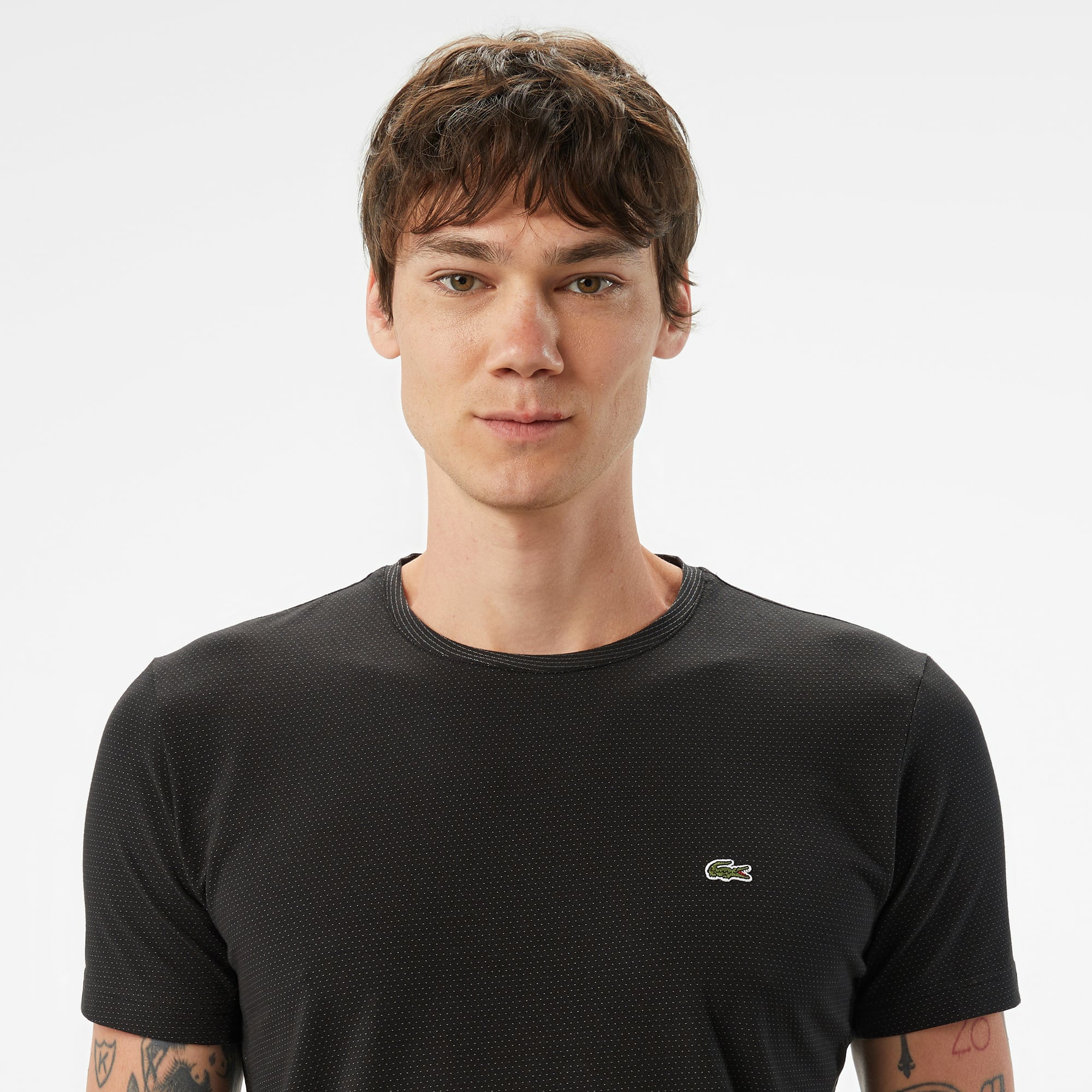 Lacoste Erkek Slim Fit Bisiklet Yaka Siyah T-Shirt görsel 2
