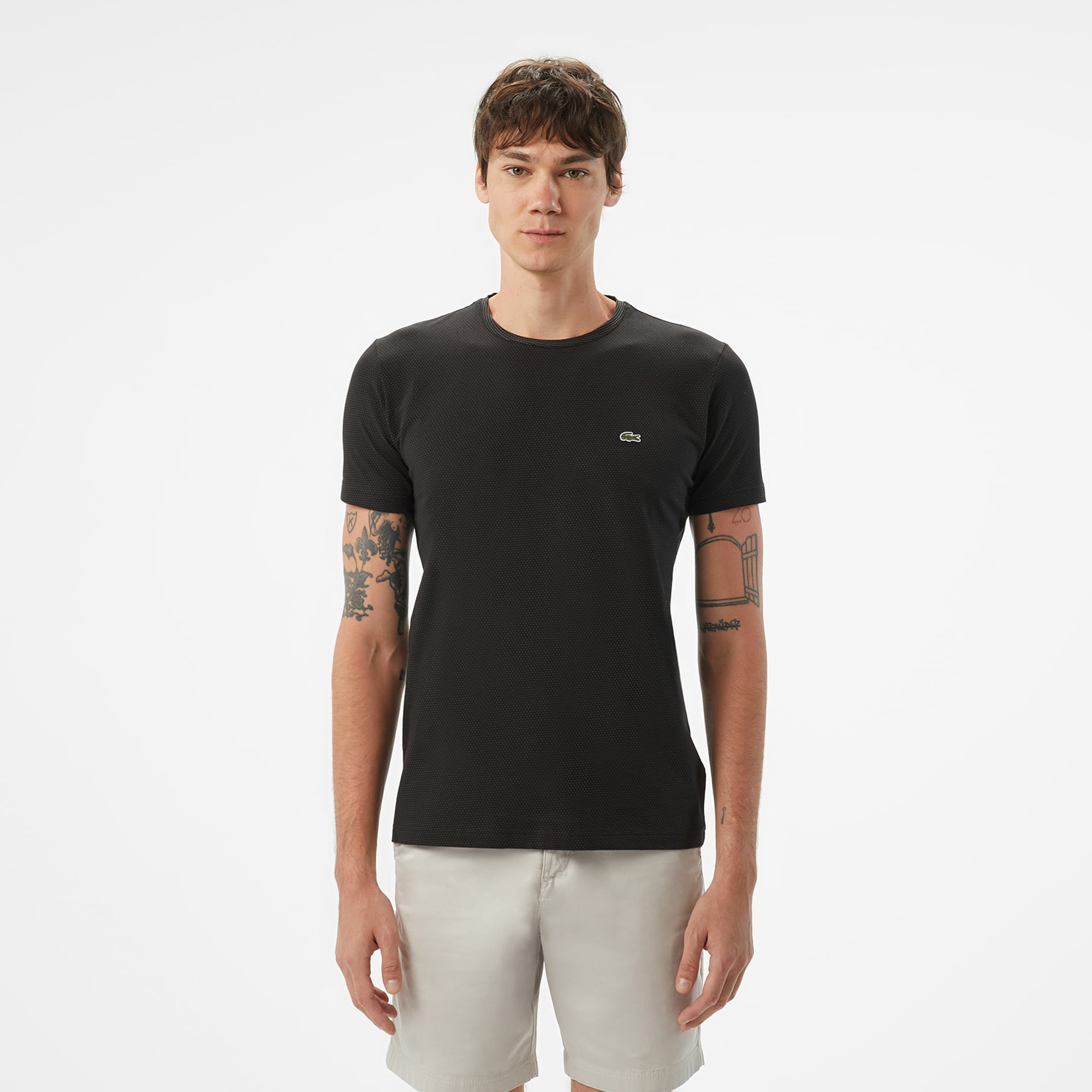 Erkek Slim Fit Bisiklet Yaka Siyah T-Shirt