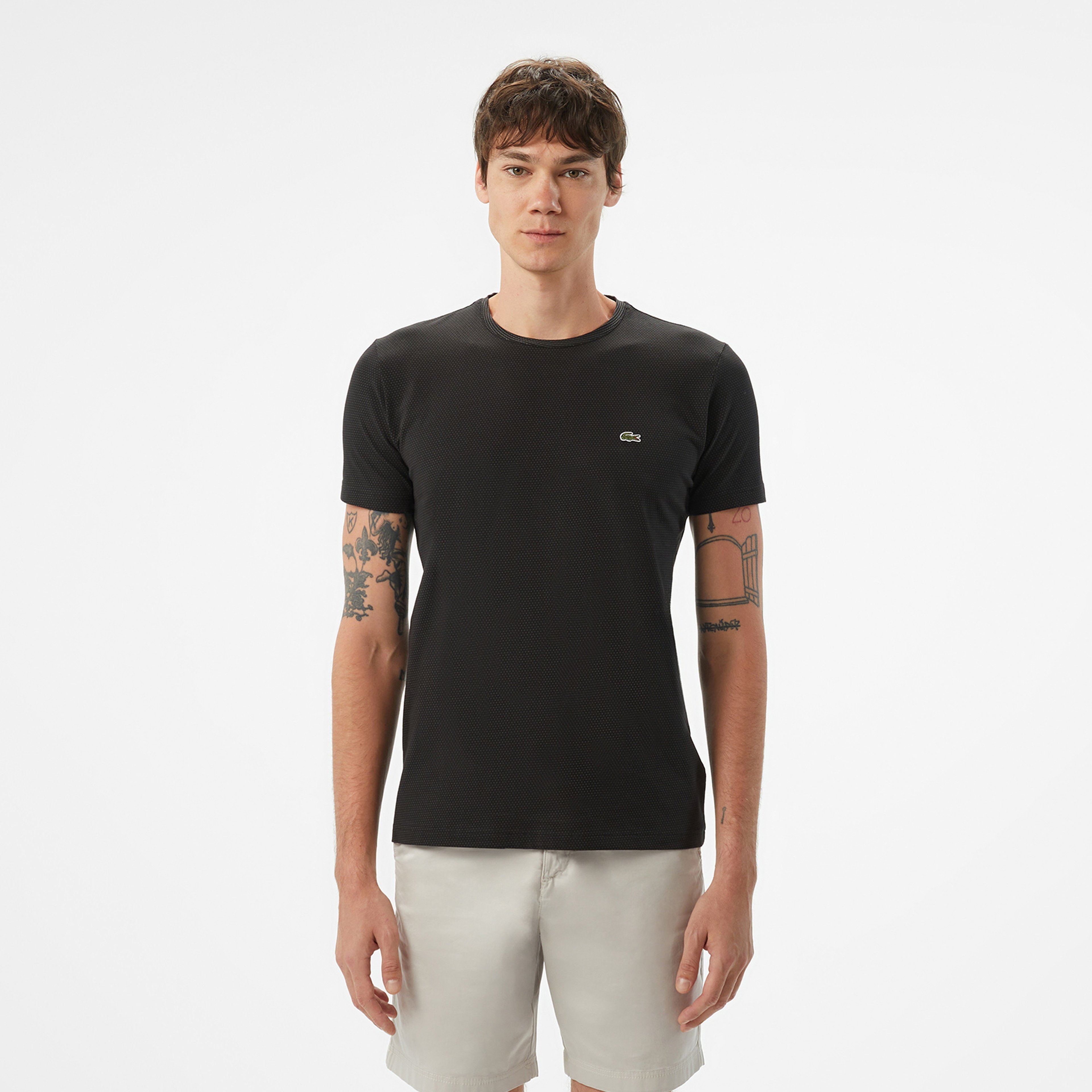 Erkek Slim Fit Bisiklet Yaka Siyah T-Shirt