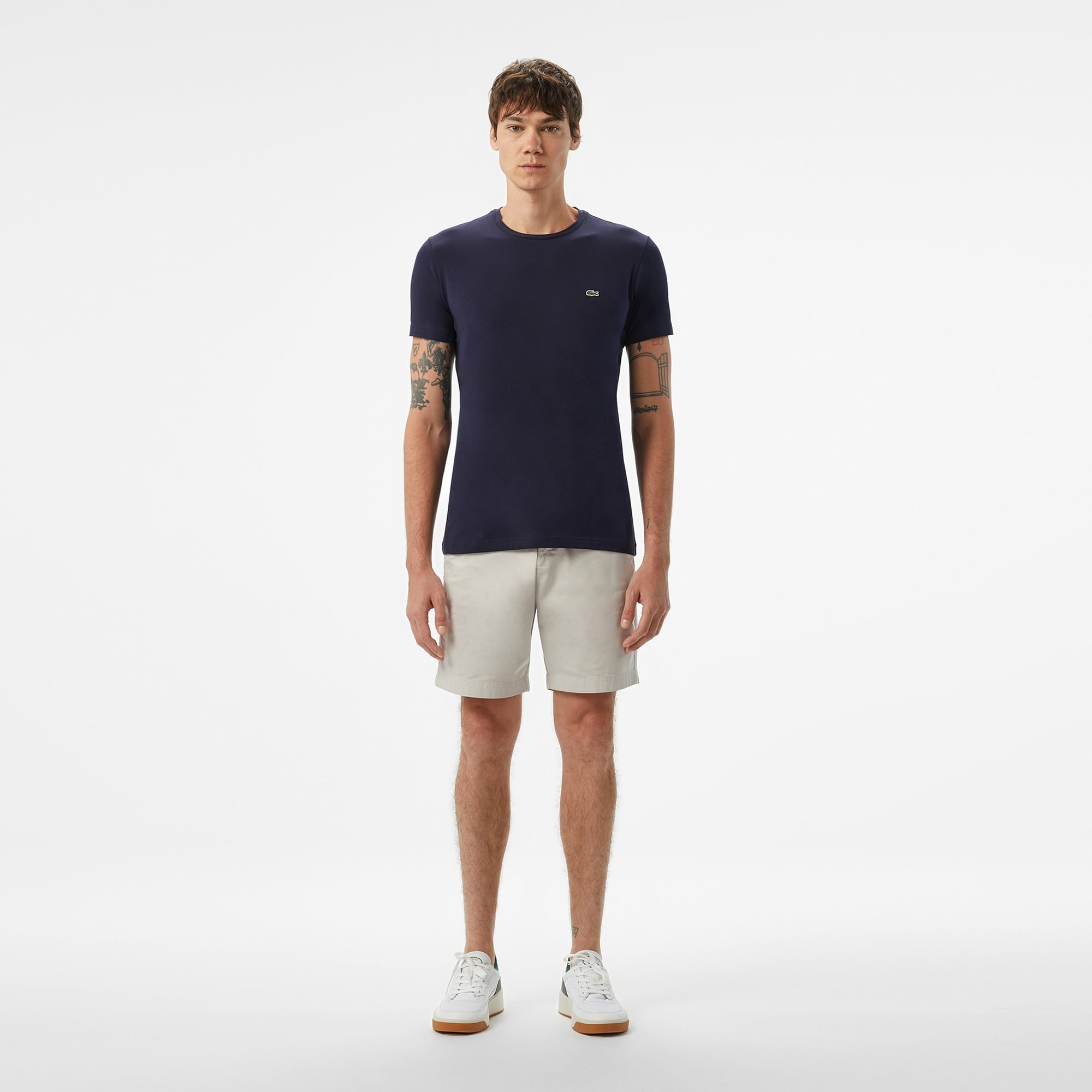 Erkek Slim Fit Bisiklet Yaka Lacivert T-Shirt