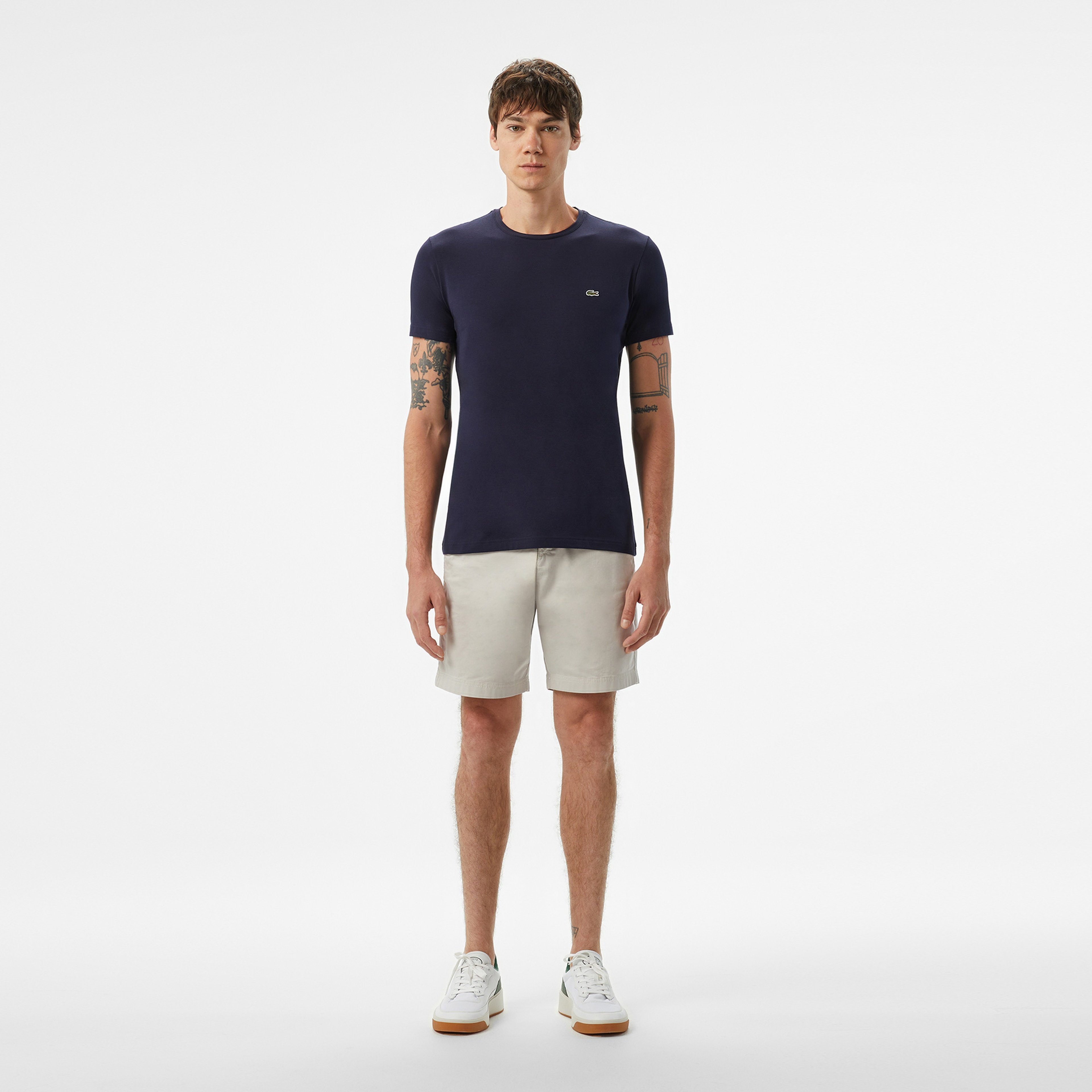 Erkek Slim Fit Bisiklet Yaka Lacivert T-Shirt