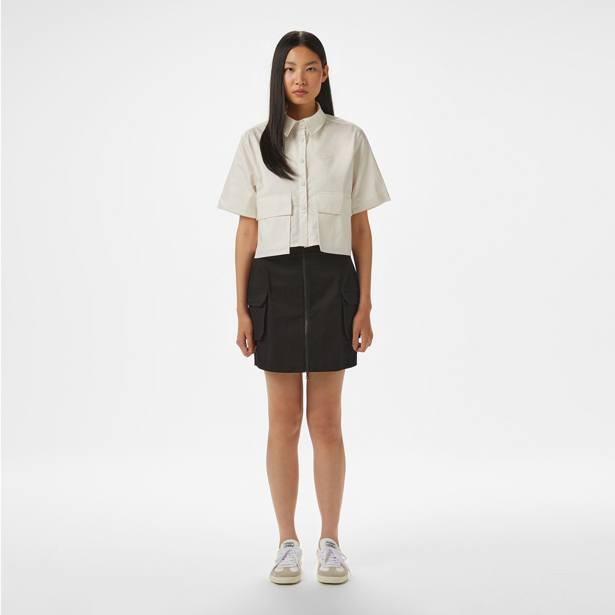 Lacoste Kadın Regular Fit Yarım Kol Krem Gömlek