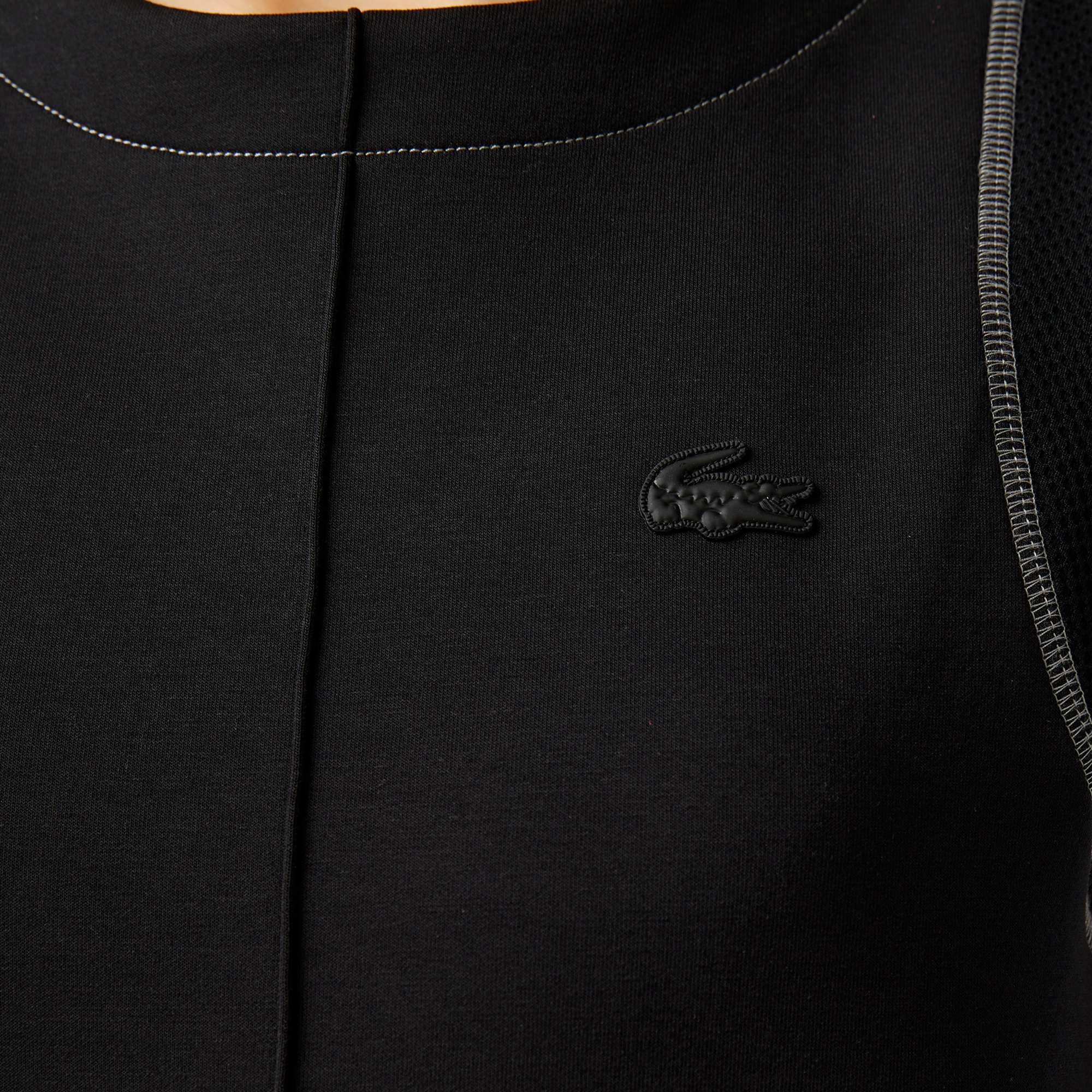 Lacoste Kadın Relaxed Fit Kolsuz Bisiklet Yaka Siyah Elbise