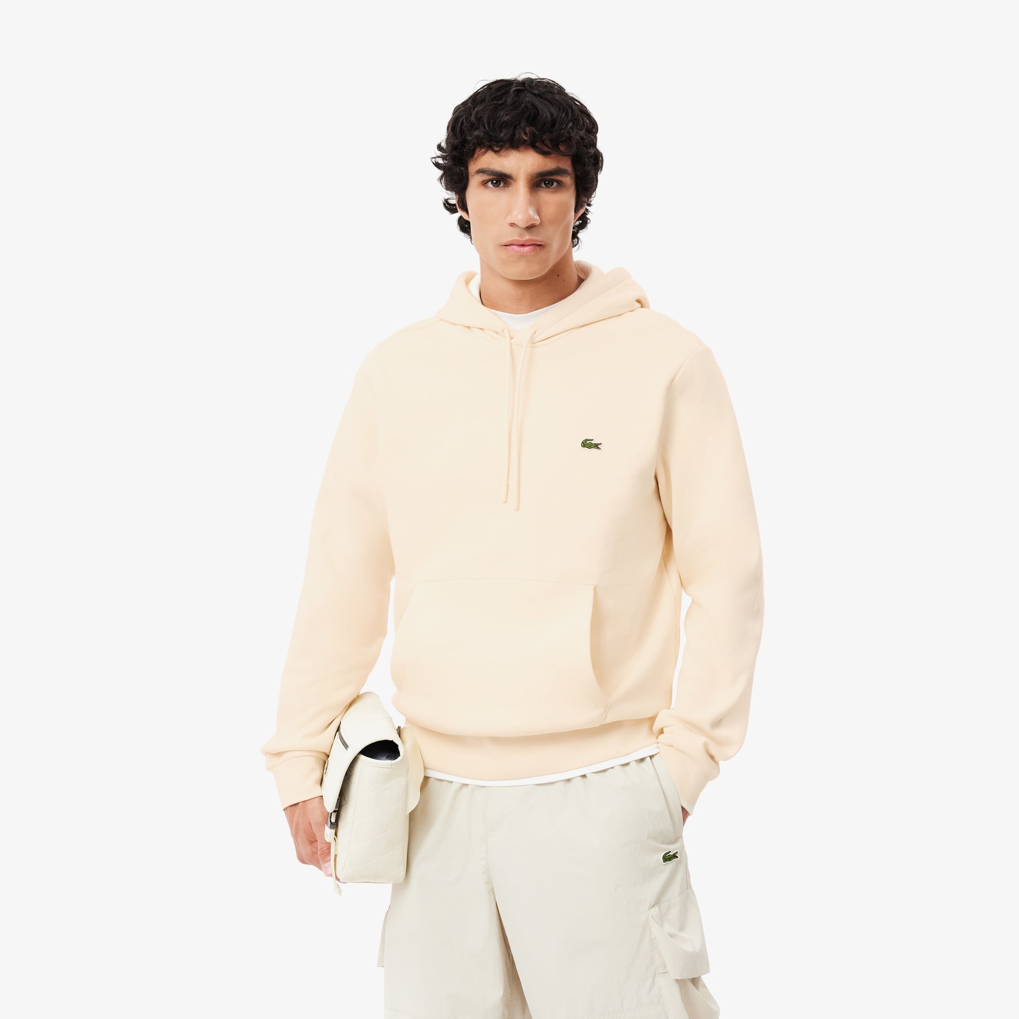 Erkek Classic Fit Kapüşonlu Bej Sweatshirt