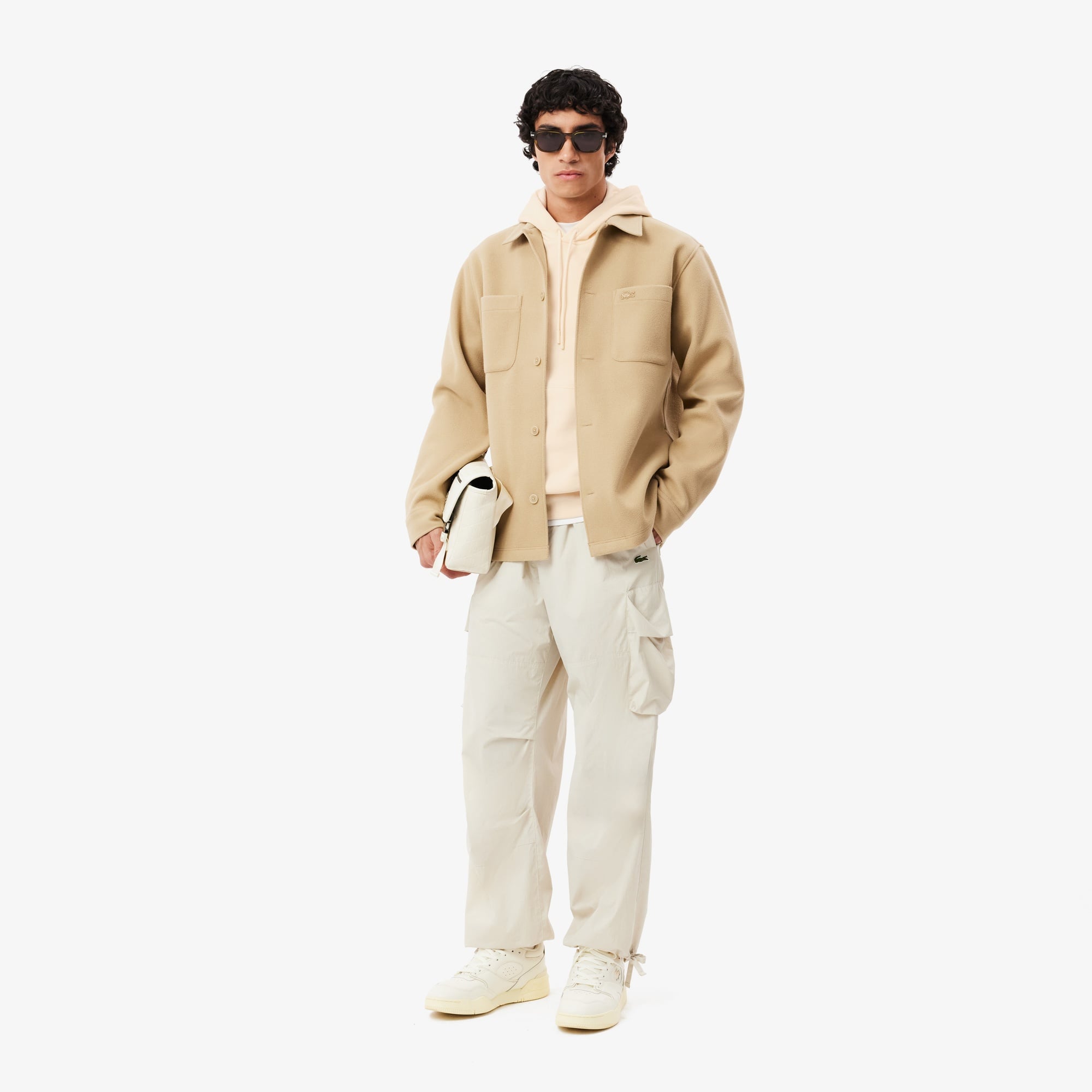 Erkek Classic Fit Kapüşonlu Bej Sweatshirt