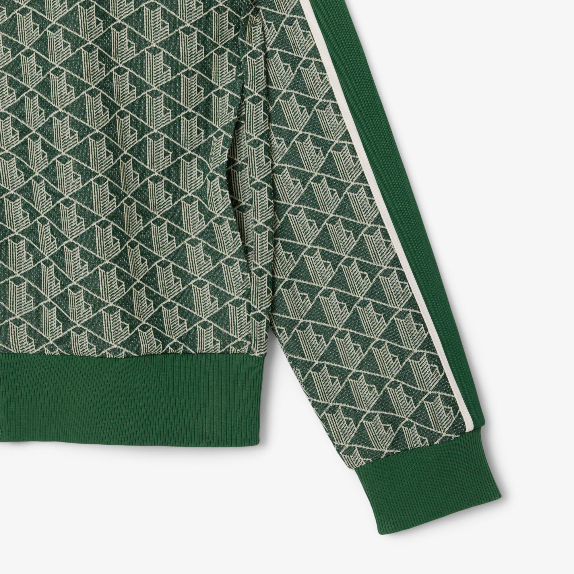 Lacoste Erkek Regular Fit Dik Yaka Monogram Yeşil Sweatshirt görsel 7