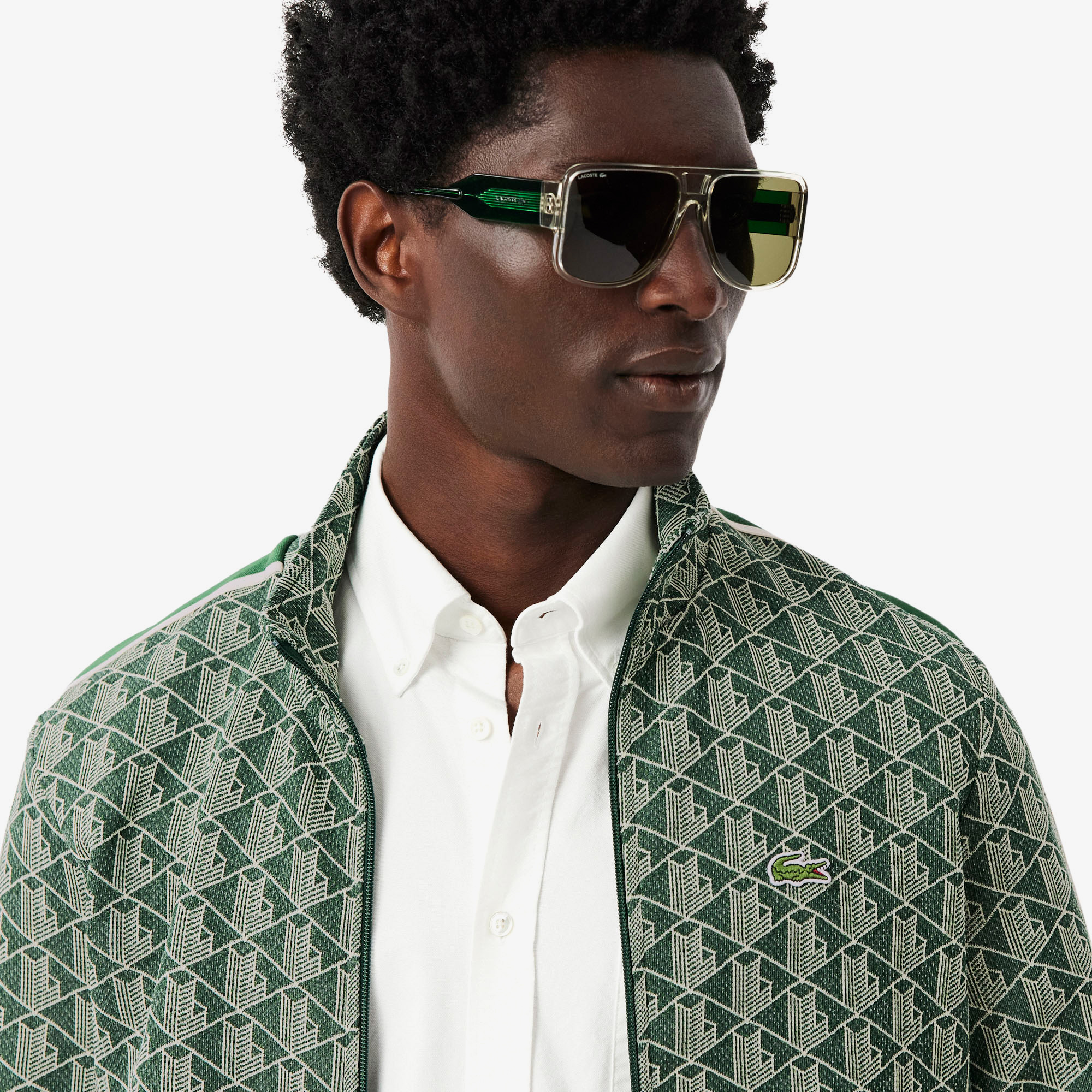 Lacoste Erkek Regular Fit Dik Yaka Monogram Yeşil Sweatshirt görsel 2