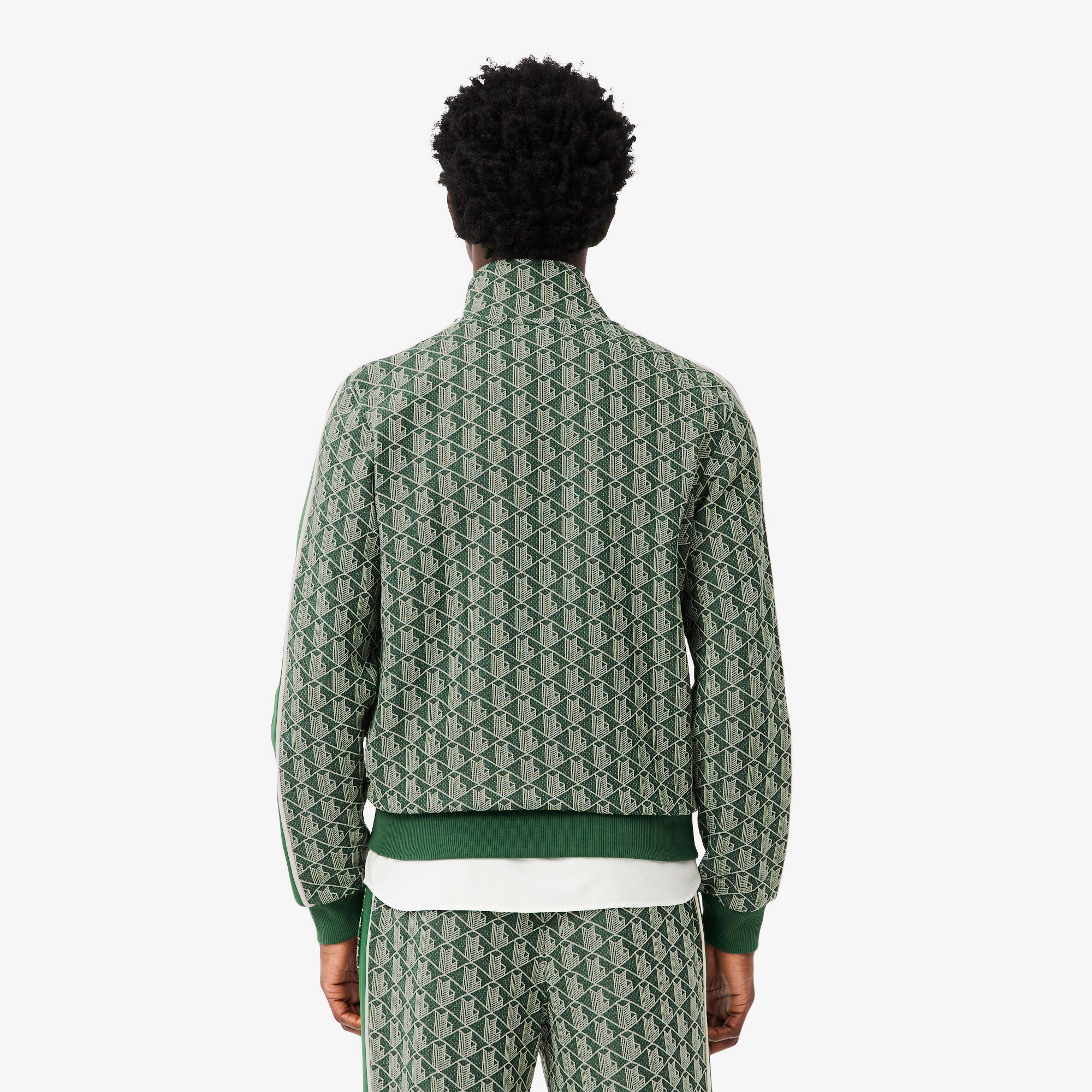 Lacoste Erkek Regular Fit Dik Yaka Monogram Yeşil Sweatshirt görsel 3