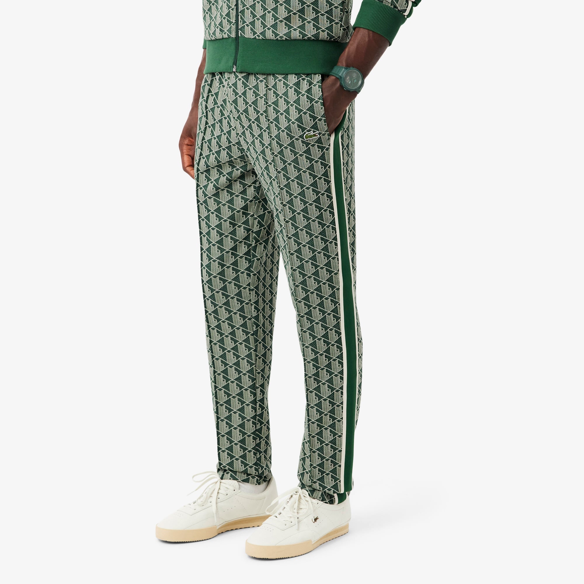 Paris Erkek Regular Fit Monogram Yeşil Eşofman Altı