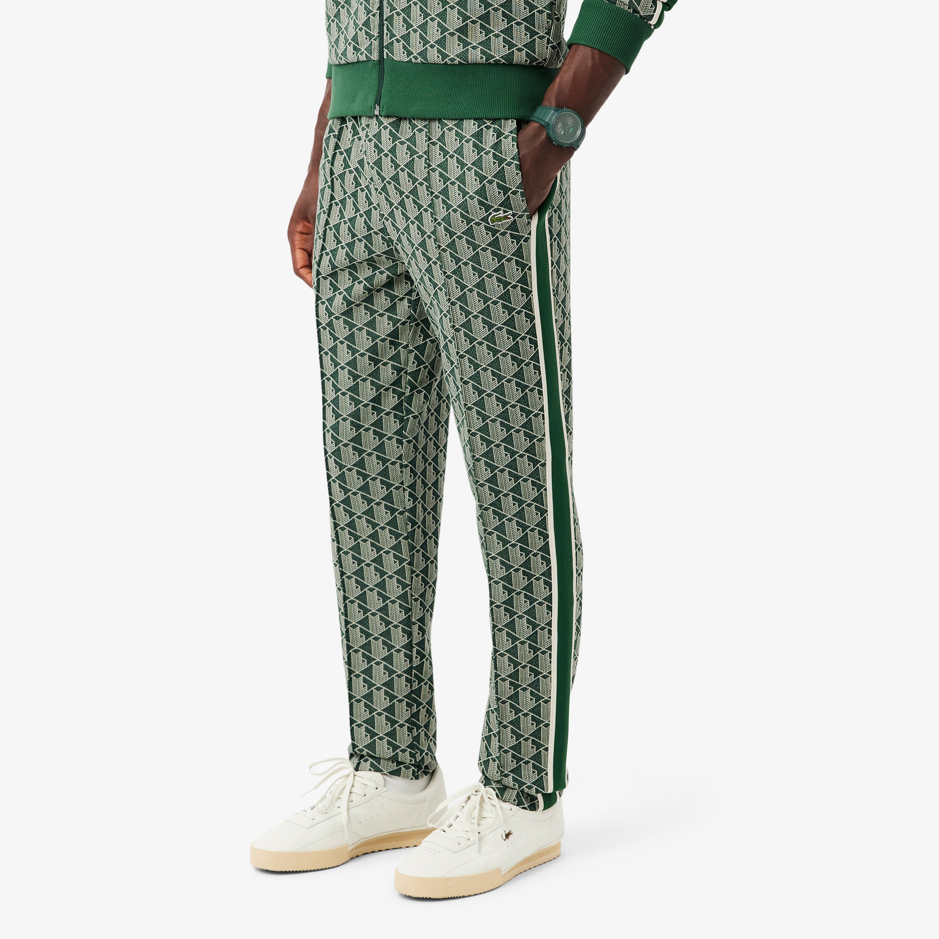 Paris Erkek Regular Fit Monogram Yeşil Eşofman Altı