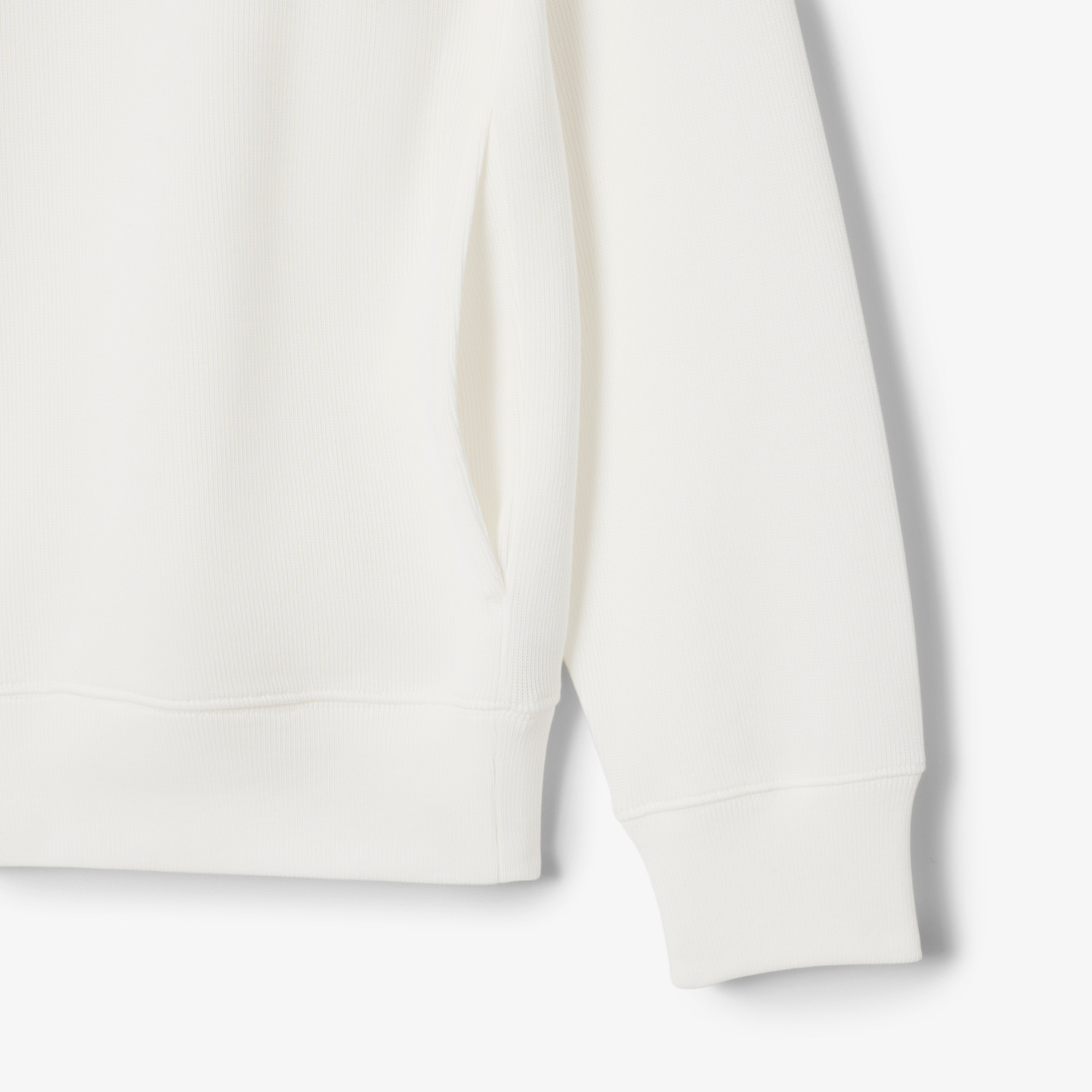 Lacoste Erkek Classic Fit Yarım Fermuarlı Beyaz Sweatshirt görsel 5