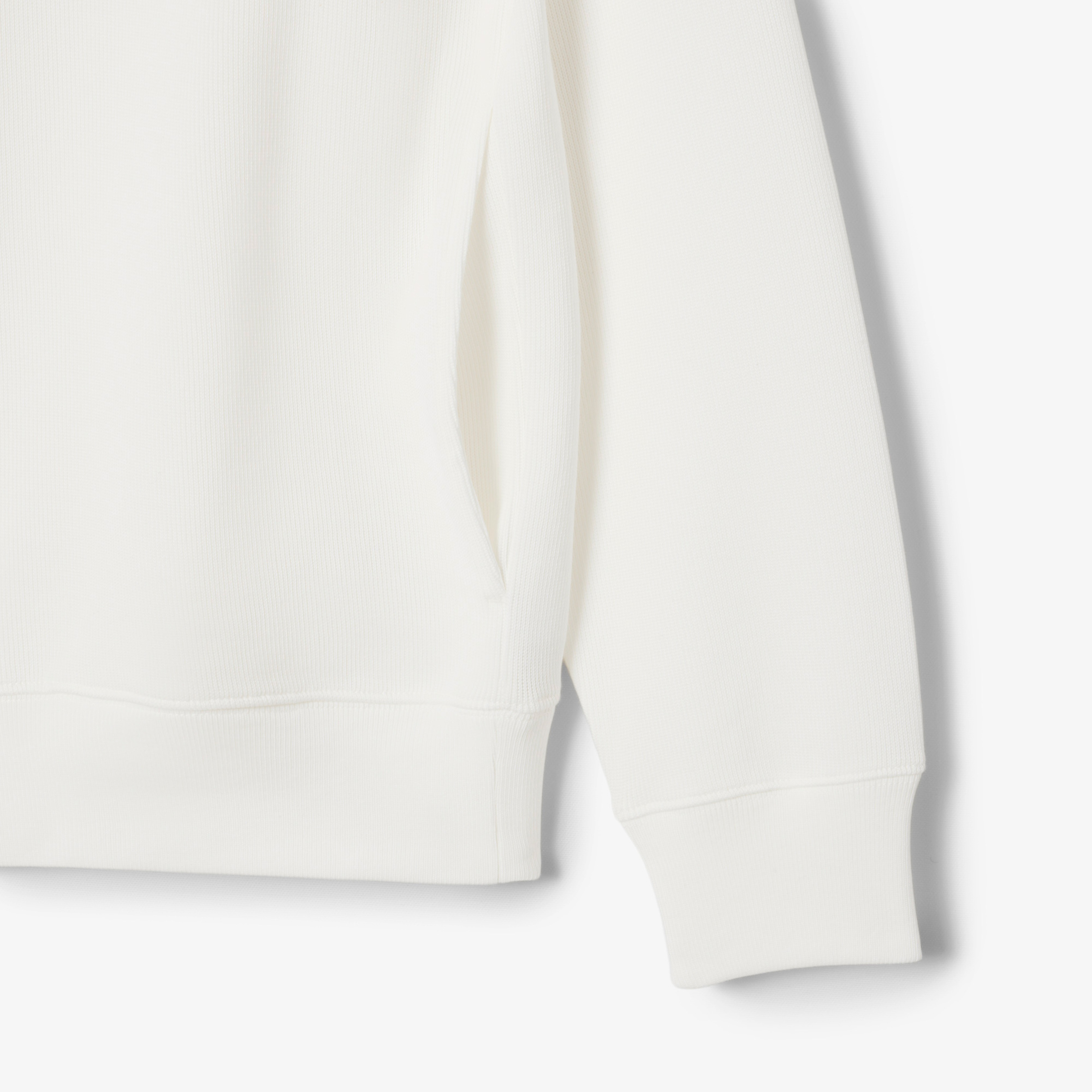 Erkek Classic Fit Yarım Fermuarlı Beyaz Sweatshirt