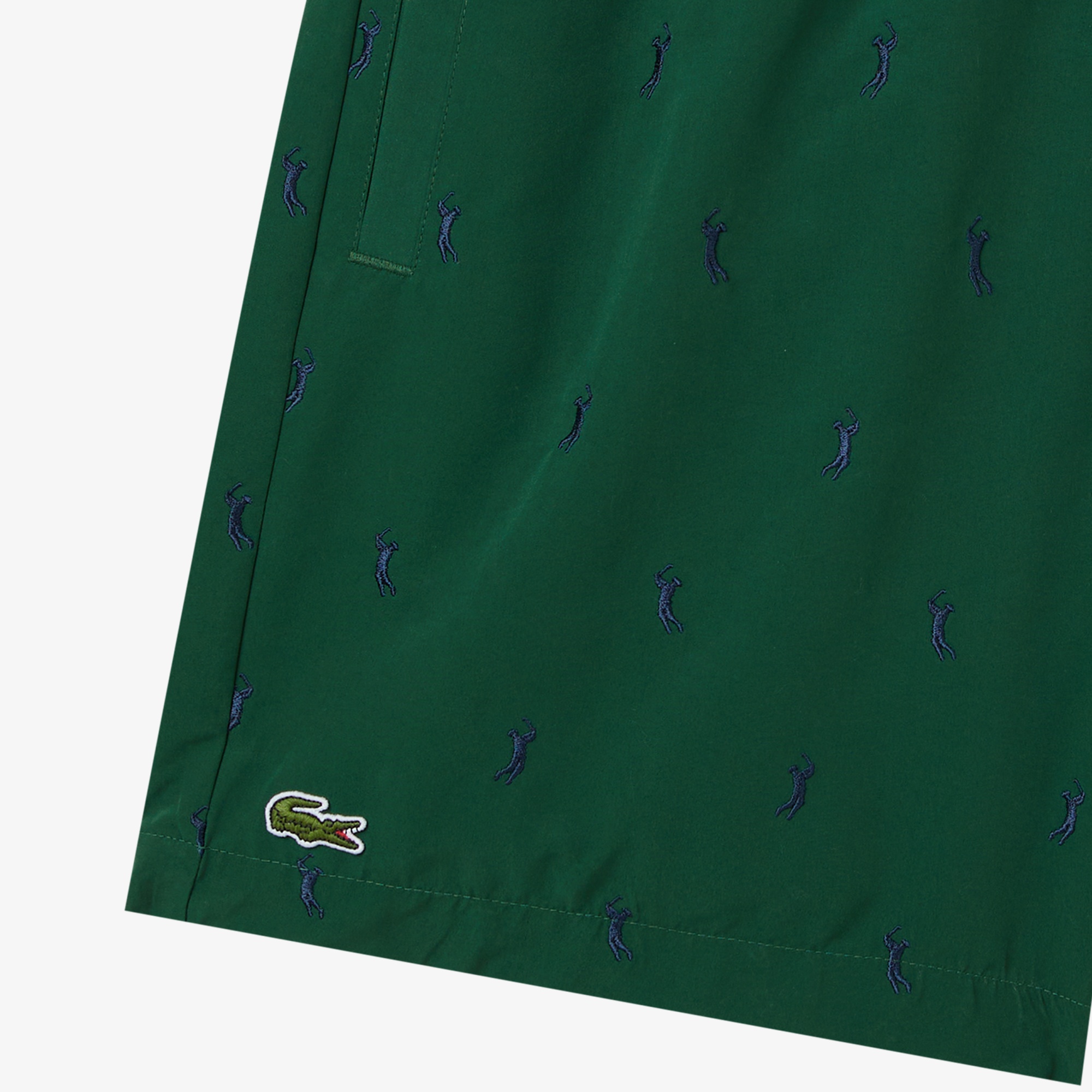 Lacoste Erkek Regular Fit Desenli Yeşil Mayo