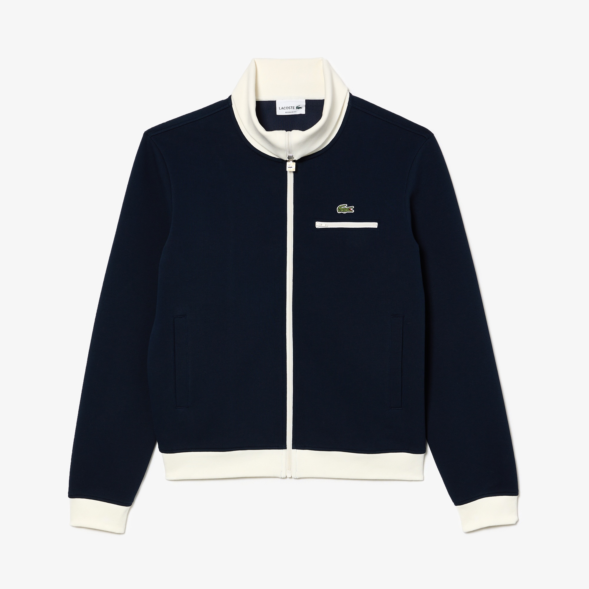 Lacoste Erkek Regular Fit Fermuarlı Renk Bloklu Lacivert Sweatshirt
