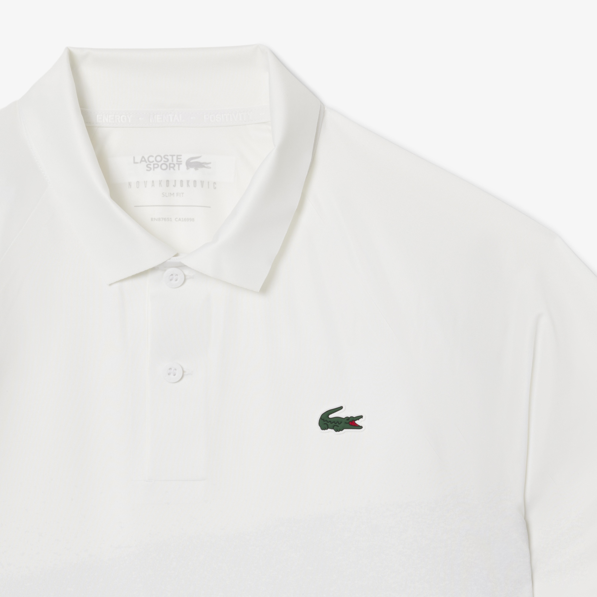 Lacoste SPORT X Novak Djokovic Erkek Slim Fit Baskılı Beyaz Polo