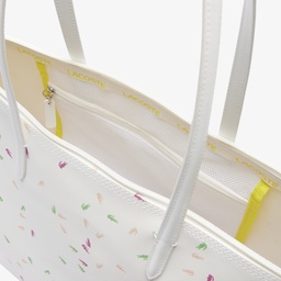 Large L.12.12 Kadın Desenli Beyaz Omuz Çantası Beyaz
