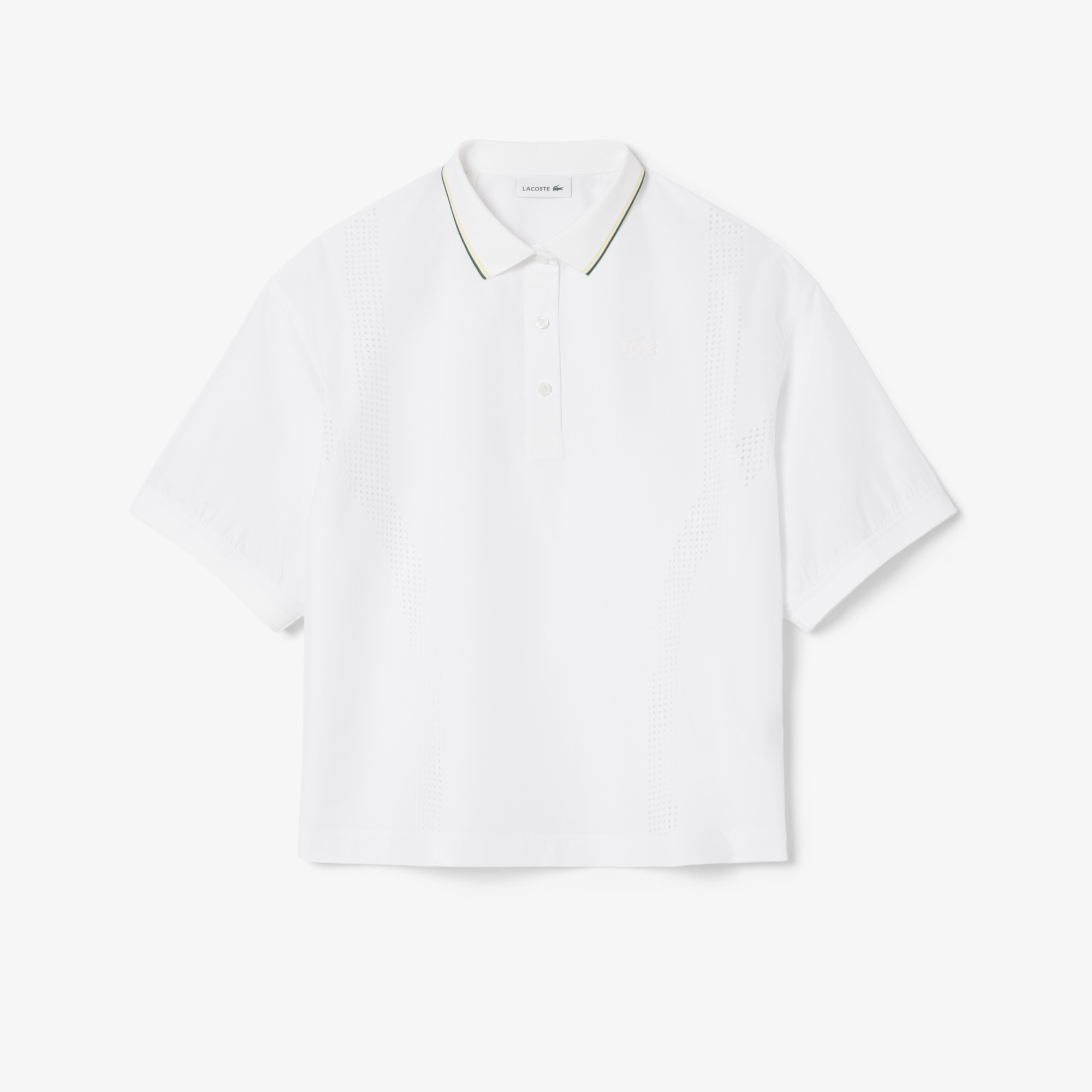 Lacoste Kadın Oversize Fit Kısa Kollu Beyaz Polo
