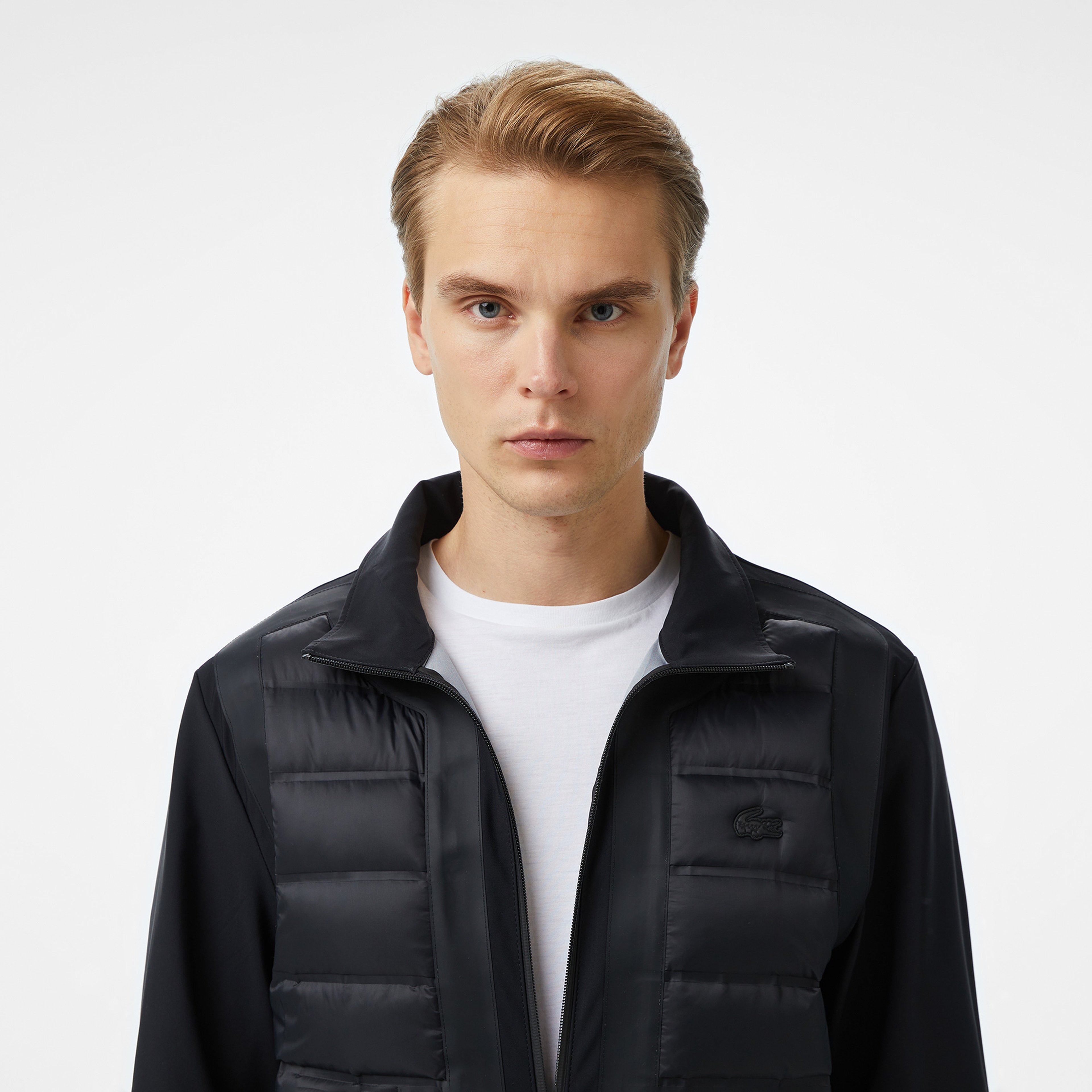 Erkek Dik Yaka Kapitone Siyah Mont