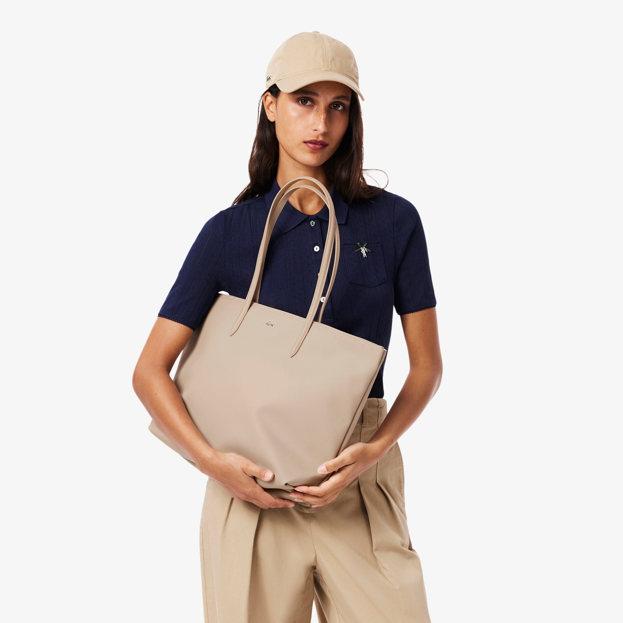 Large L.12.12 Kadın Bej Omuz Çantası