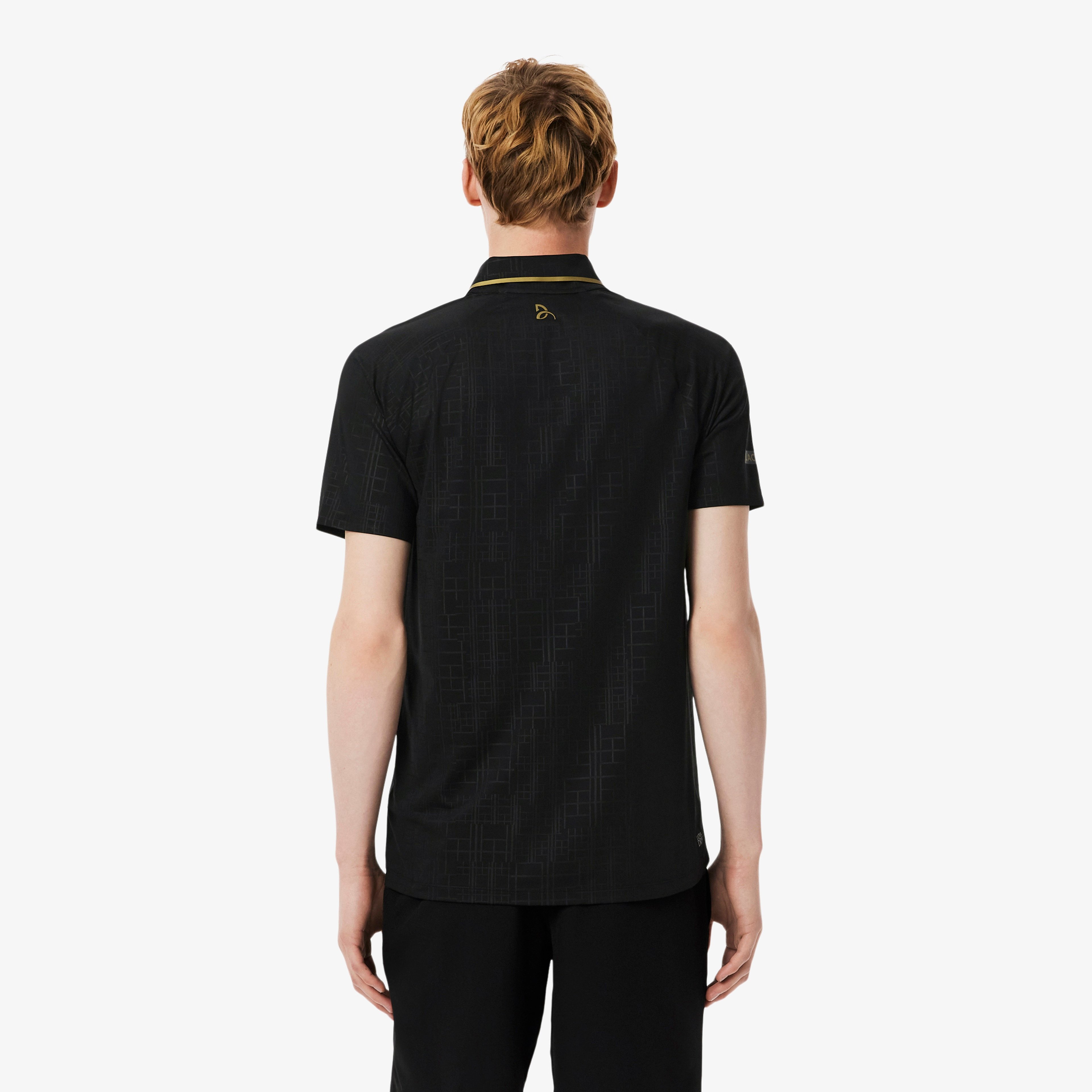 Tennis x Novak Djokovic Erkek Slim Fit  Desenli Siyah Polo