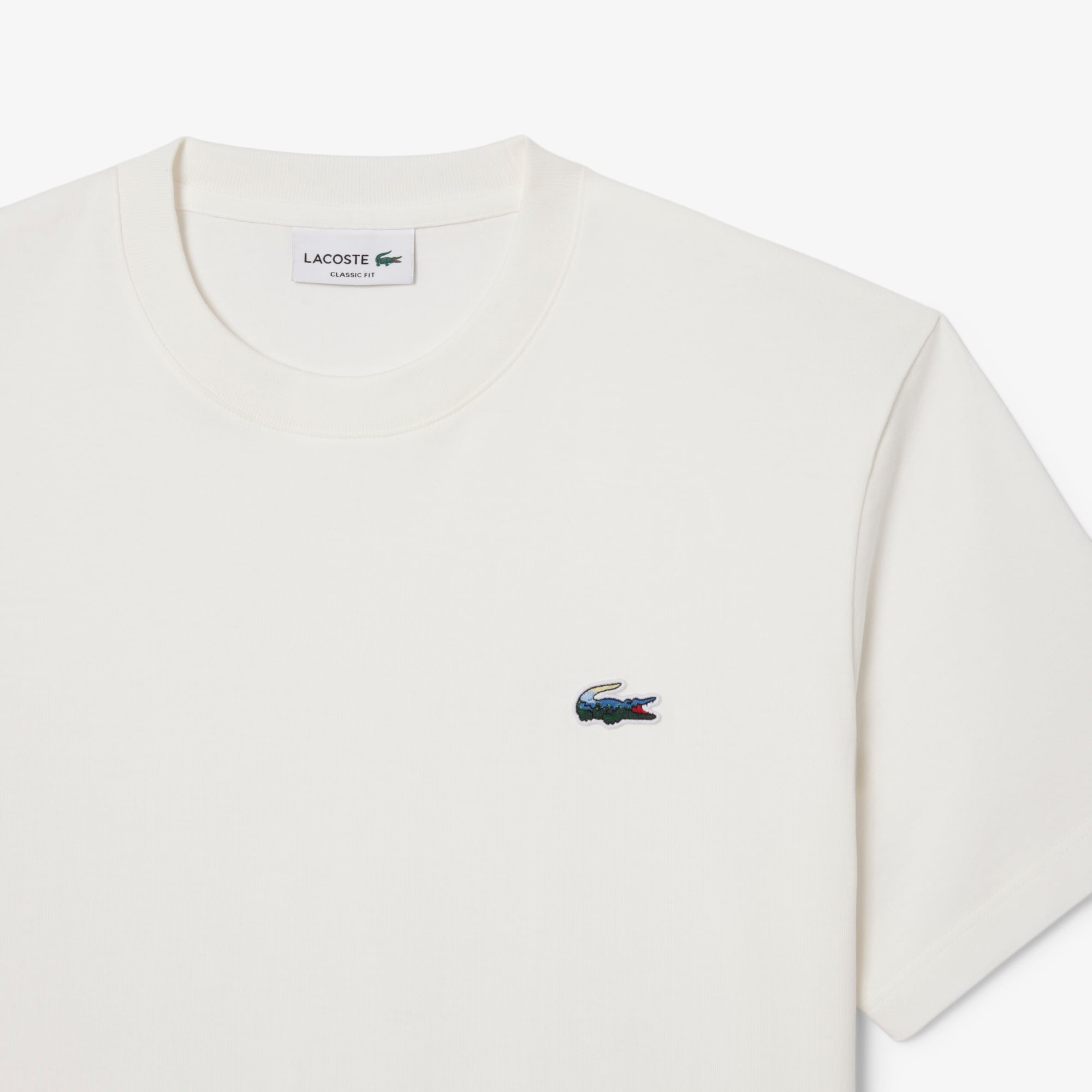 Lacoste Erkek Classic Fit Bisiklet Yaka Beyaz T-Shirt görsel 5