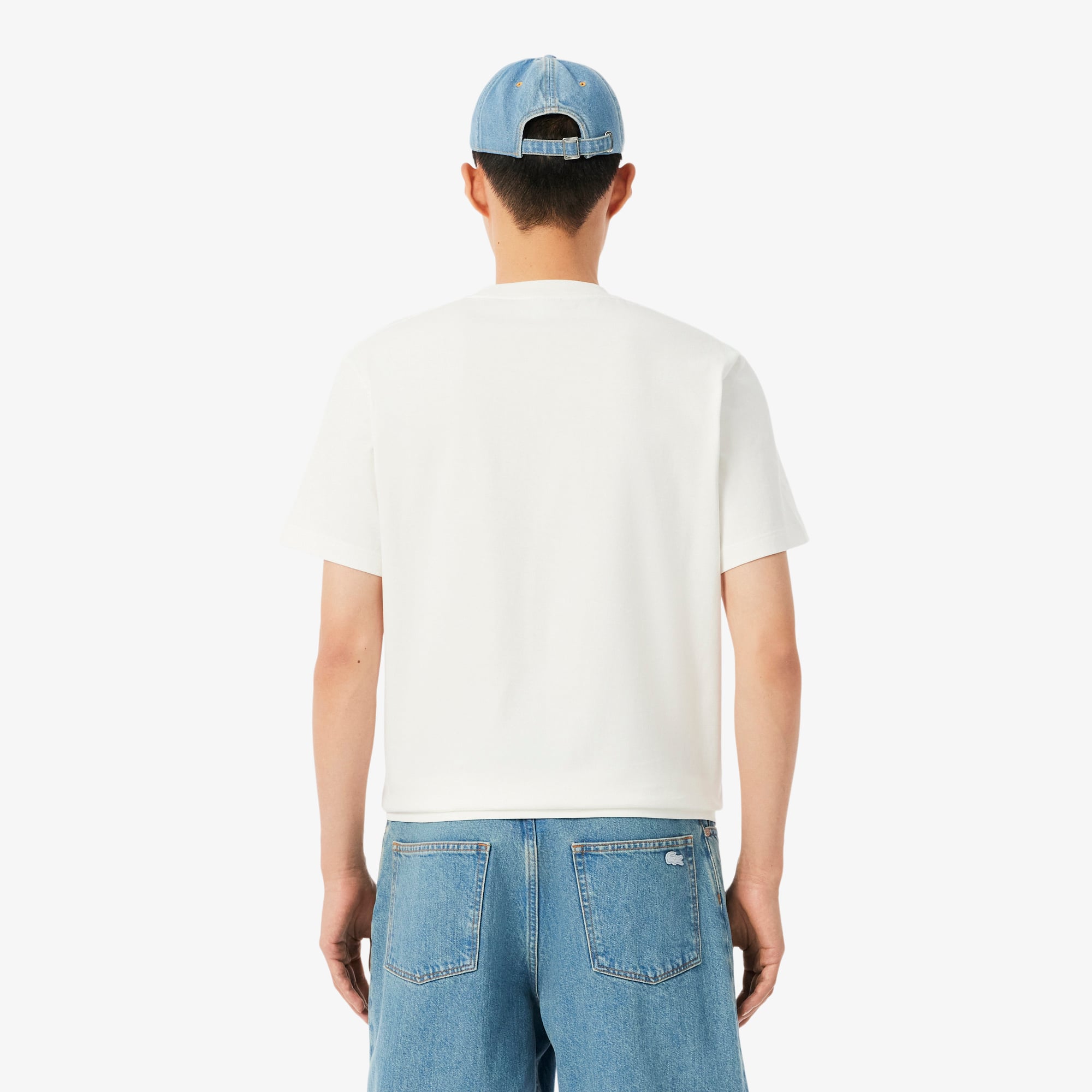 Lacoste Erkek Classic Fit Bisiklet Yaka Beyaz T-Shirt görsel 3