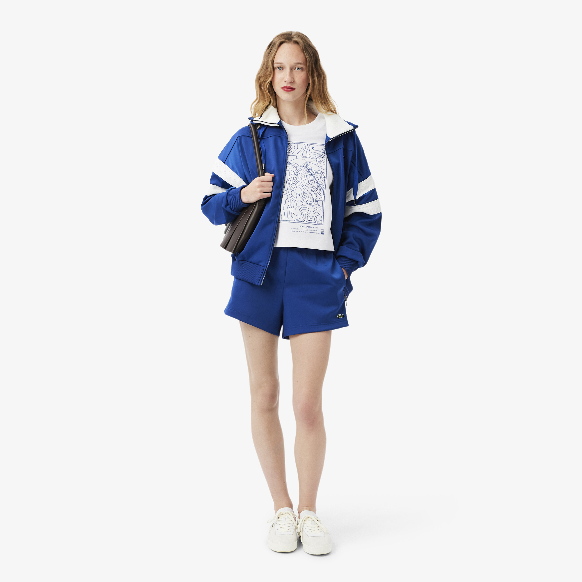 Lacoste Kadın Oversize Fit Bisiklet Yaka Baskılı Beyaz T-Shirt görsel 4