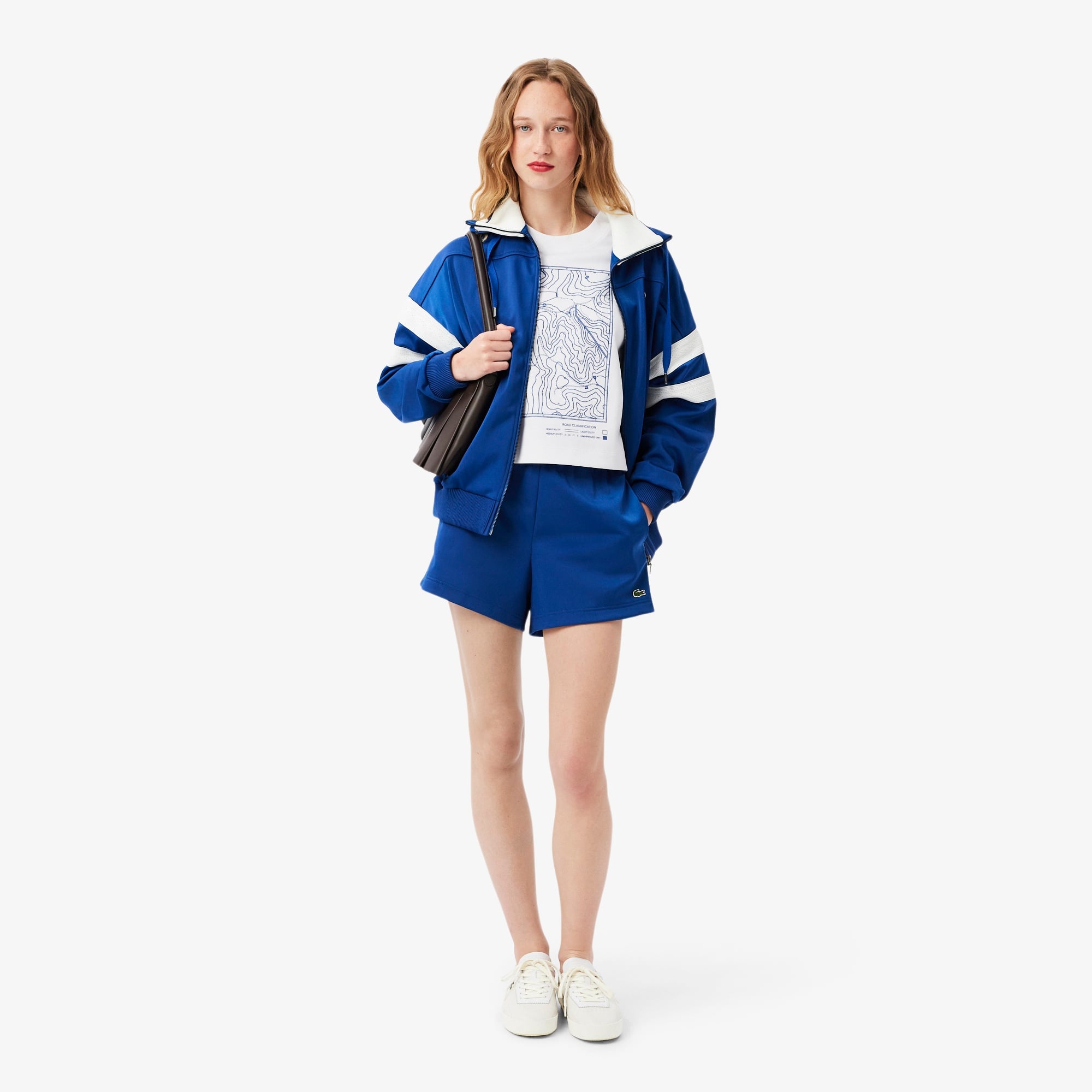 Kadın Oversize Fit Bisiklet Yaka Baskılı Beyaz T-Shirt