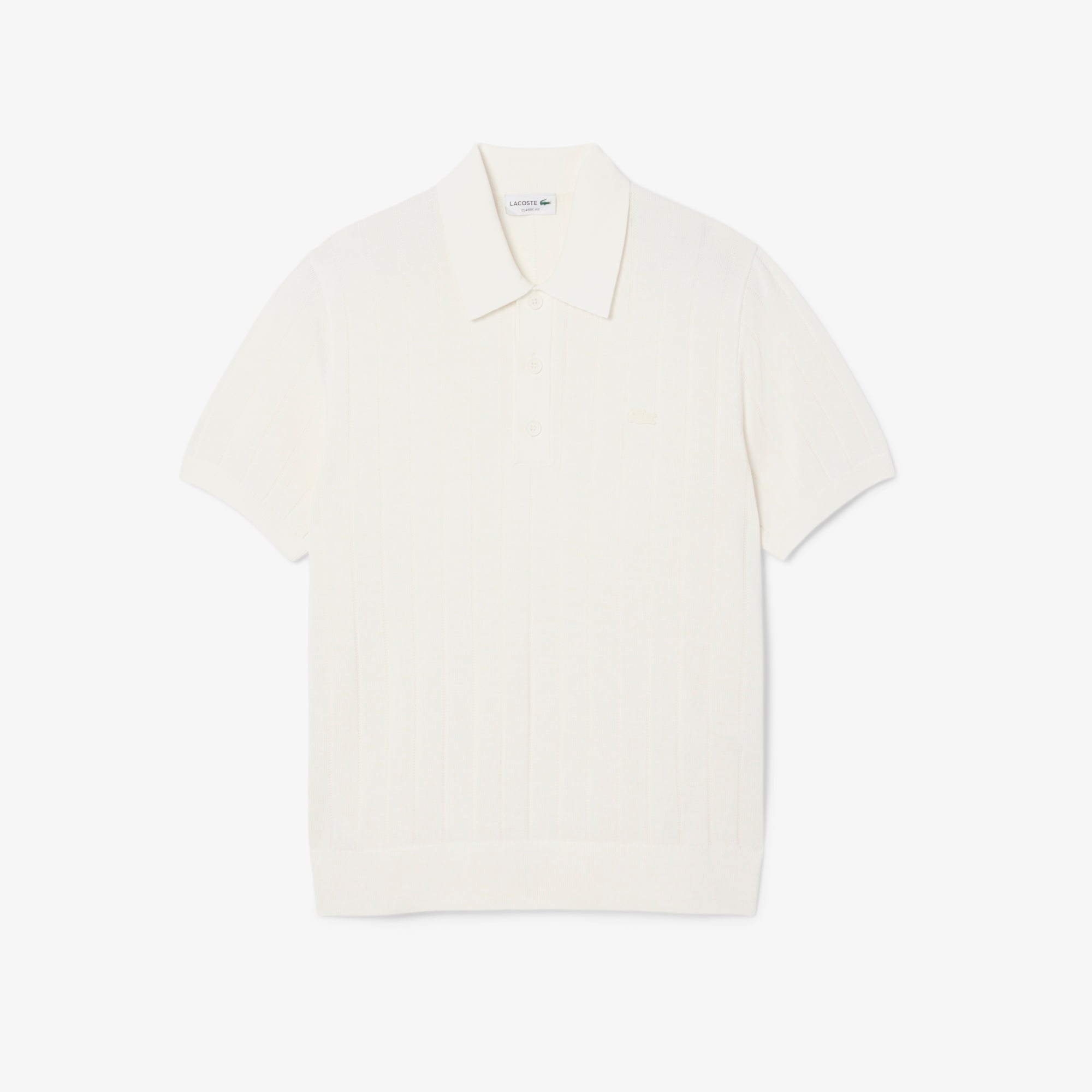 Erkek Classic Fit Kısa Kollu Polo Yaka Beyaz Triko